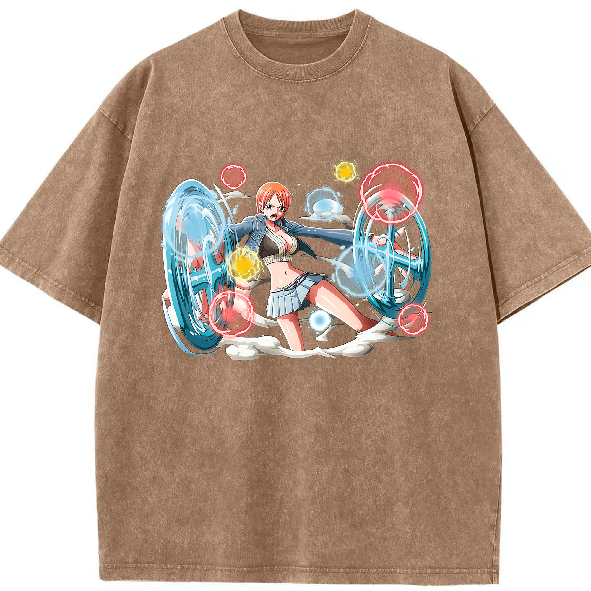 ワンピース ナミ ONE PIECE Nami 綿100% ヴィンテージ風 半袖Tシャツ（フロントプリント）