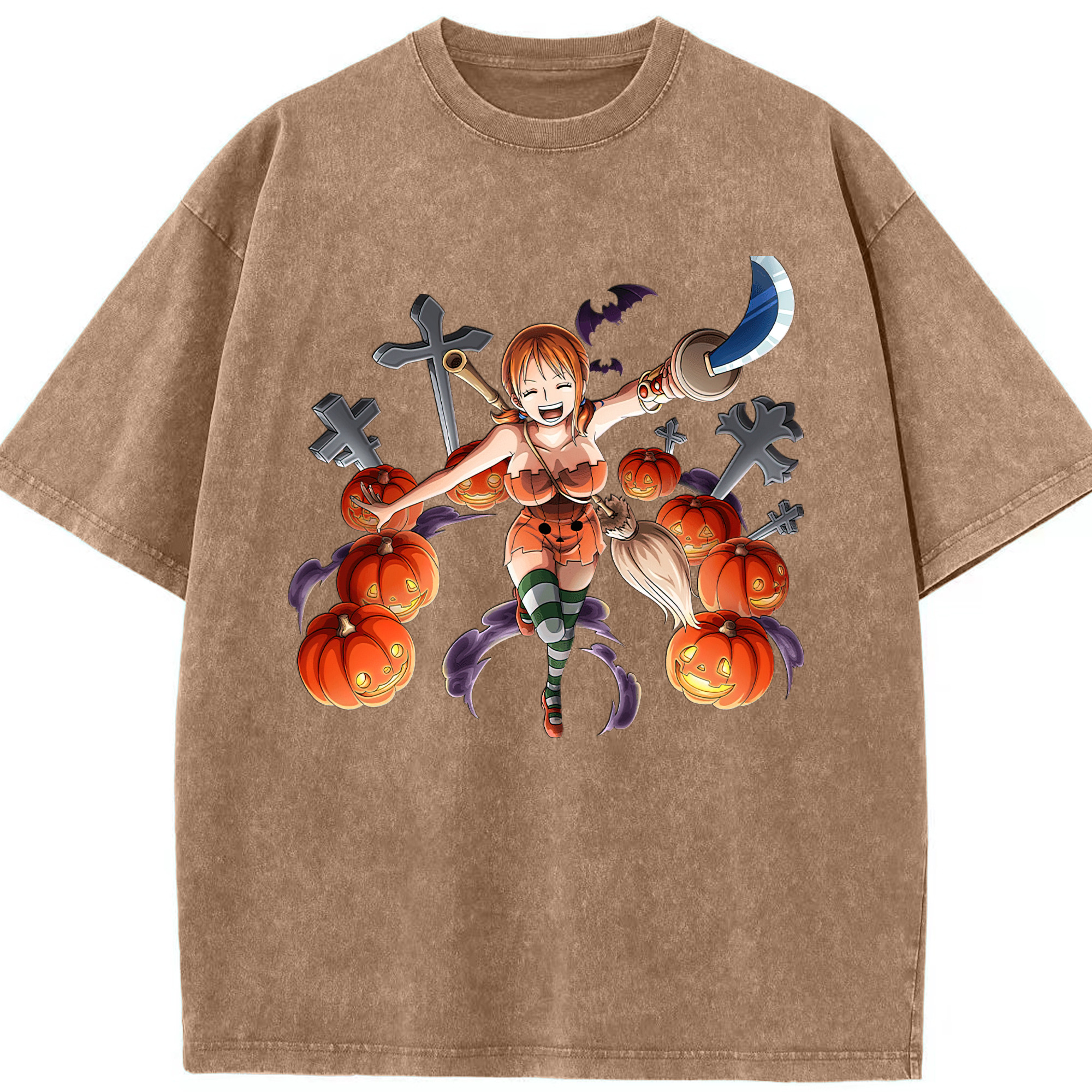 ワンピース ナミ ONE PIECE Nami 綿100% ヴィンテージ風 半袖Tシャツ（フロントプリント）