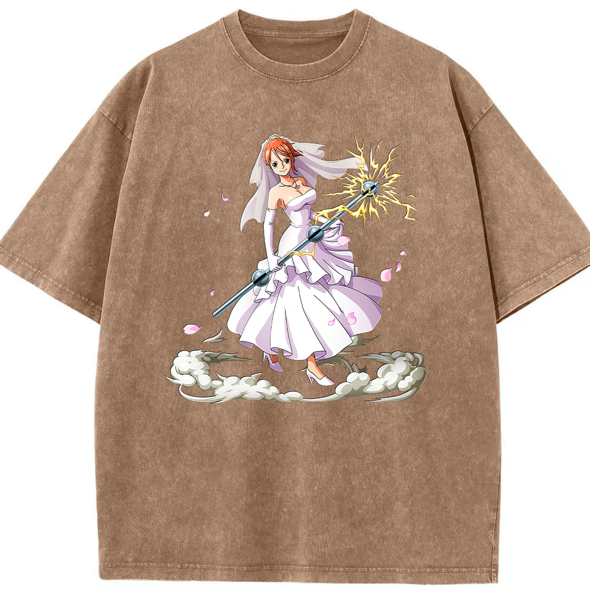 ワンピース ナミ ONE PIECE Nami 綿100% ヴィンテージ風 半袖Tシャツ（フロントプリント）