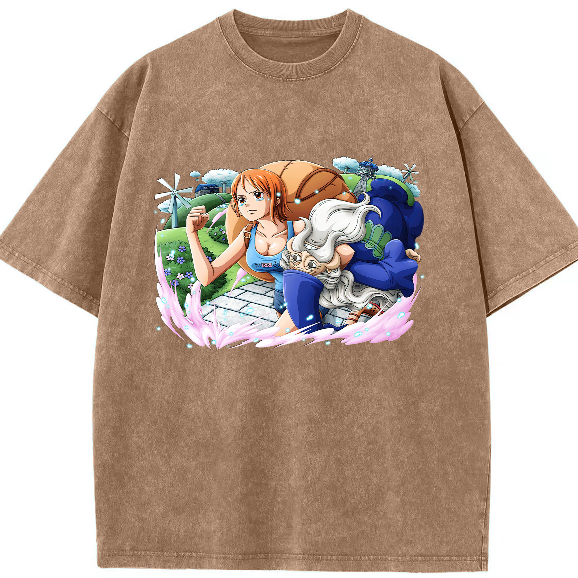 ワンピース ナミ ONE PIECE Nami 綿100% ヴィンテージ風 半袖Tシャツ（フロントプリント）
