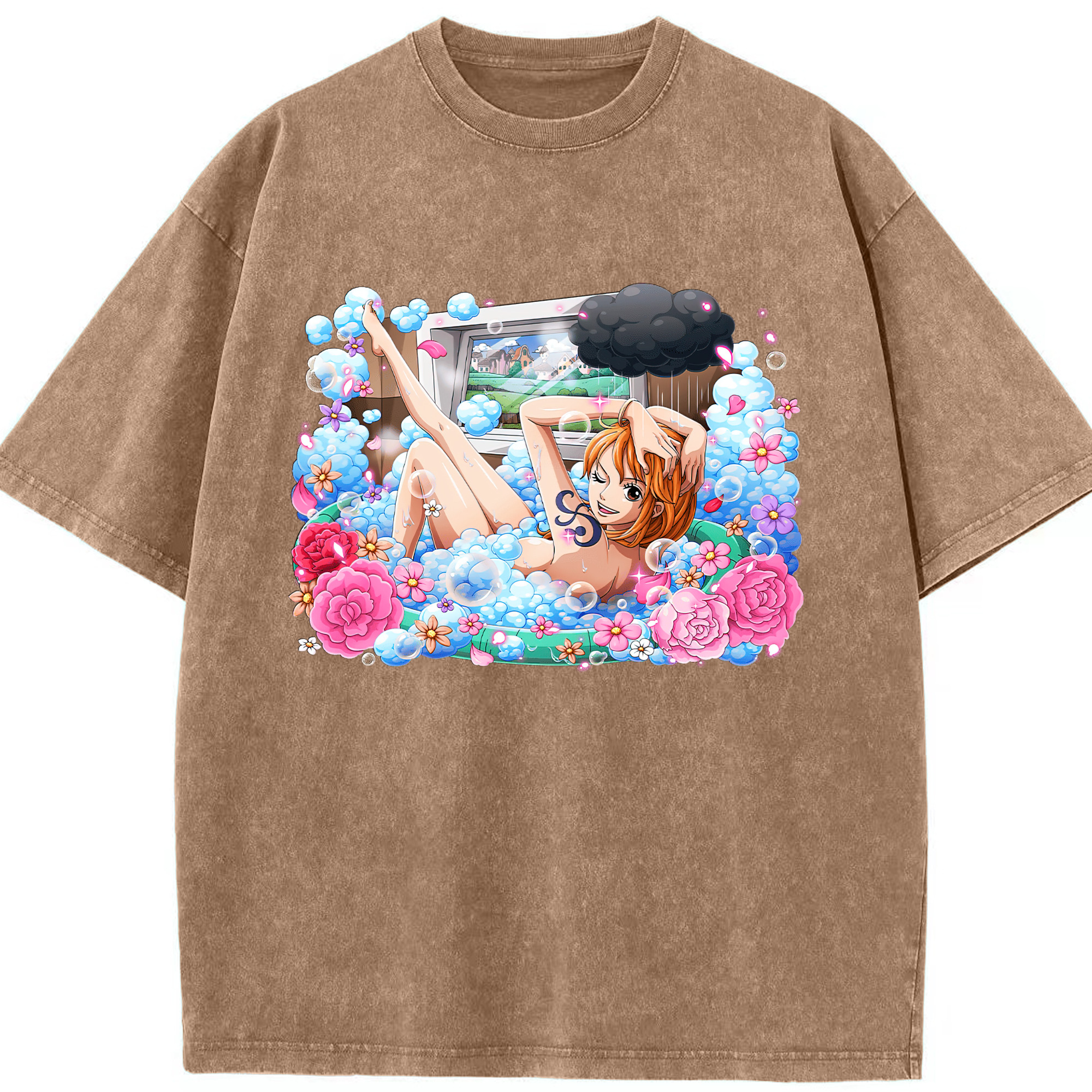 ワンピース ナミ ONE PIECE Nami 綿100% ヴィンテージ風 半袖Tシャツ（フロントプリント）