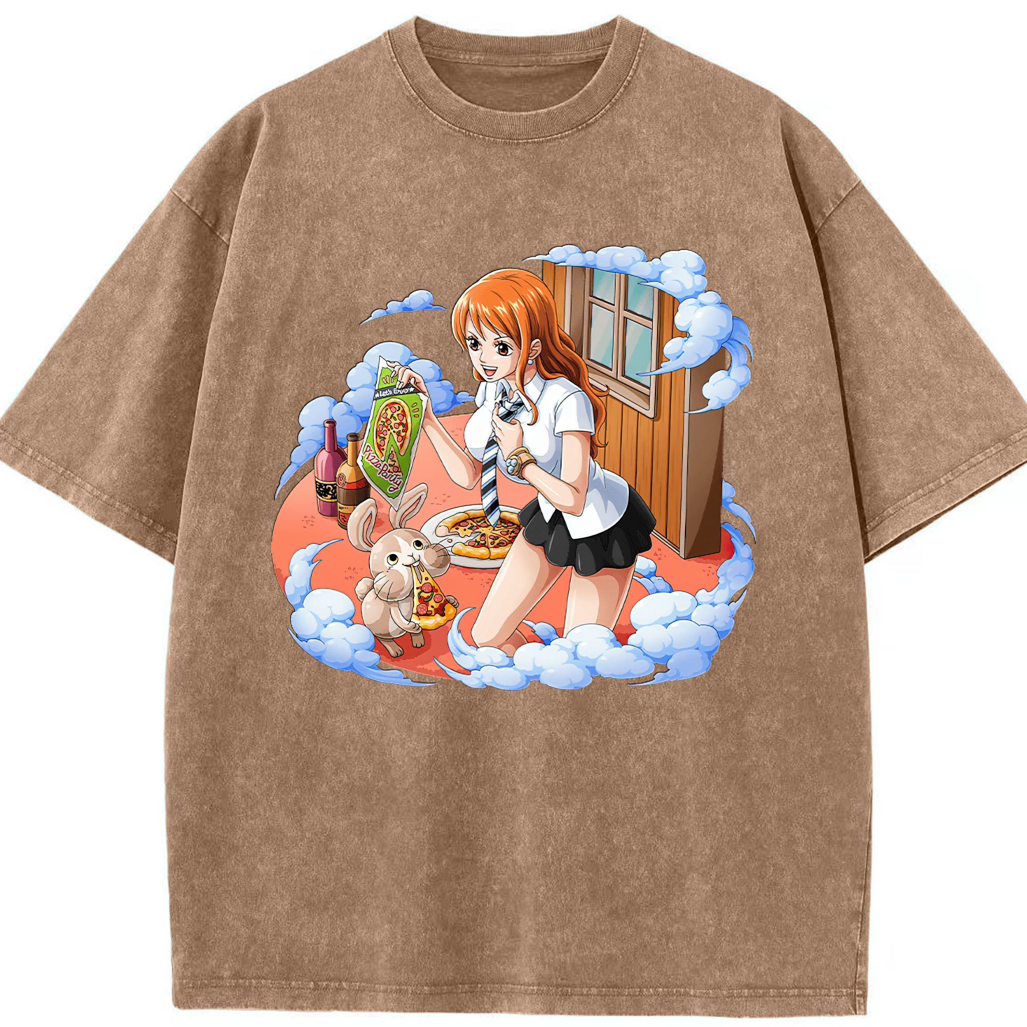 ワンピース ナミ ONE PIECE Nami 綿100% ヴィンテージ風 半袖Tシャツ（フロントプリント）