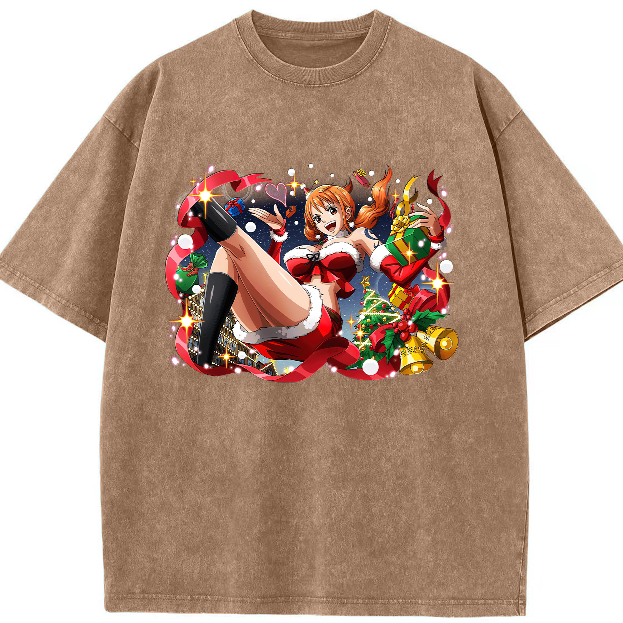 ワンピース ナミ ONE PIECE Nami 綿100% ヴィンテージ風 半袖Tシャツ（フロントプリント）