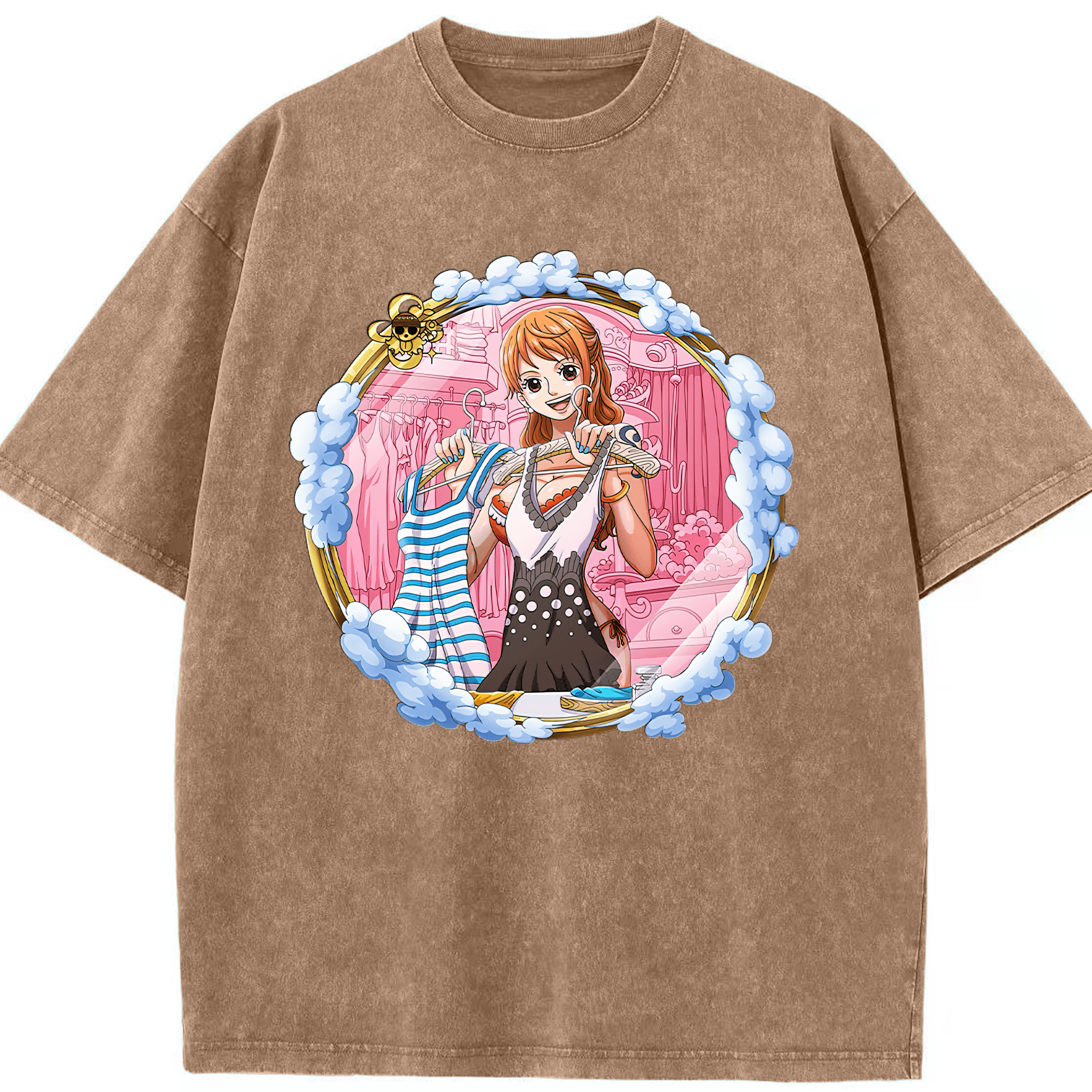ワンピース ナミ ONE PIECE Nami 綿100% ヴィンテージ風 半袖Tシャツ（フロントプリント）
