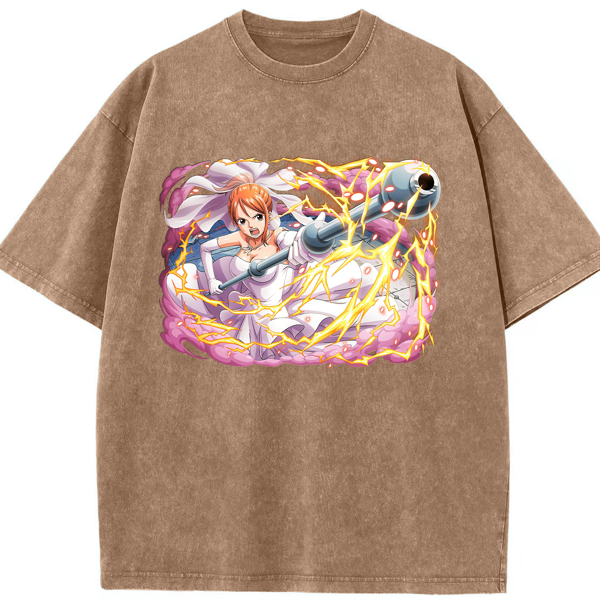 ワンピース ナミ ONE PIECE Nami 綿100% ヴィンテージ風 半袖Tシャツ（フロントプリント）