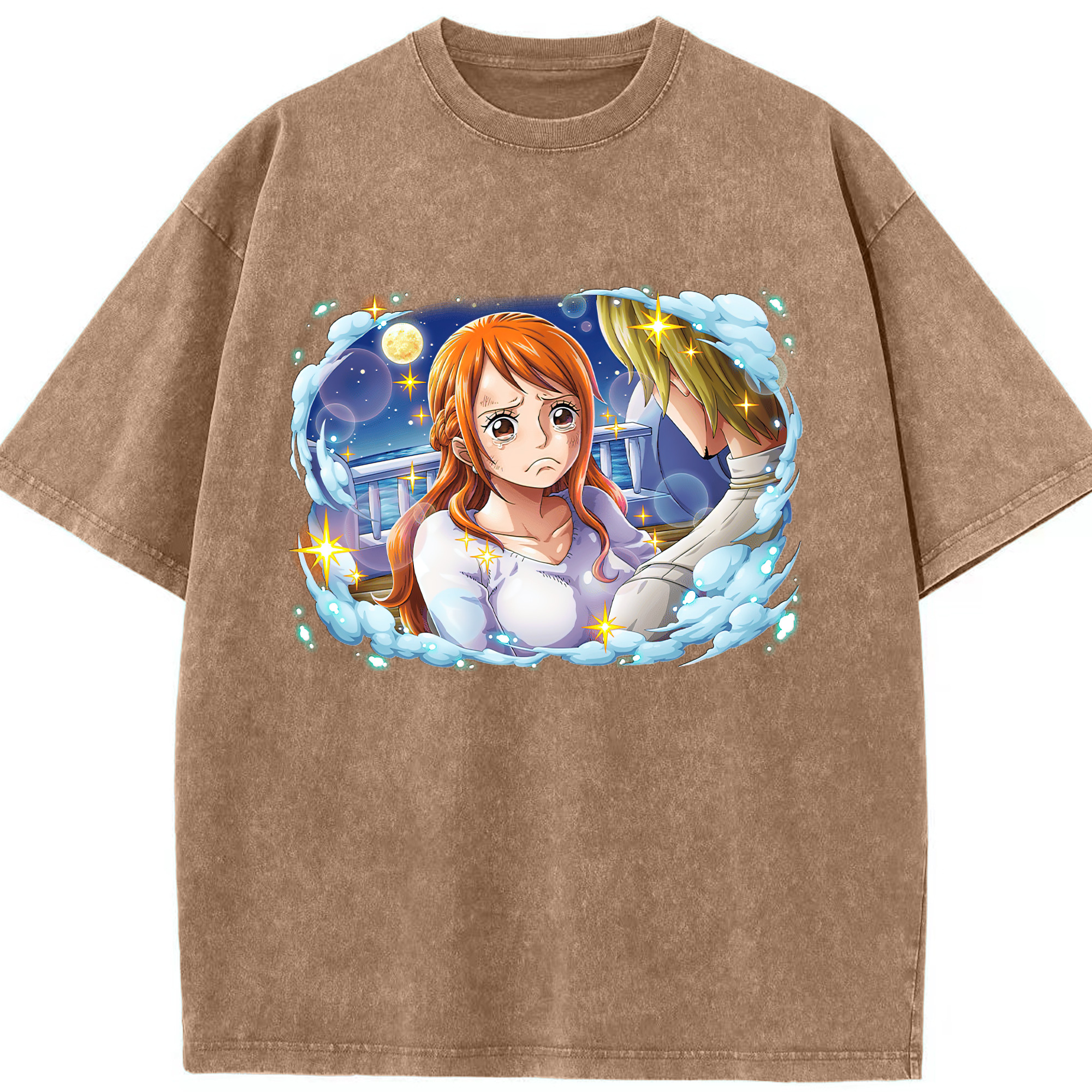 ワンピース ナミ ONE PIECE Nami 綿100% ヴィンテージ風 半袖Tシャツ（フロントプリント）