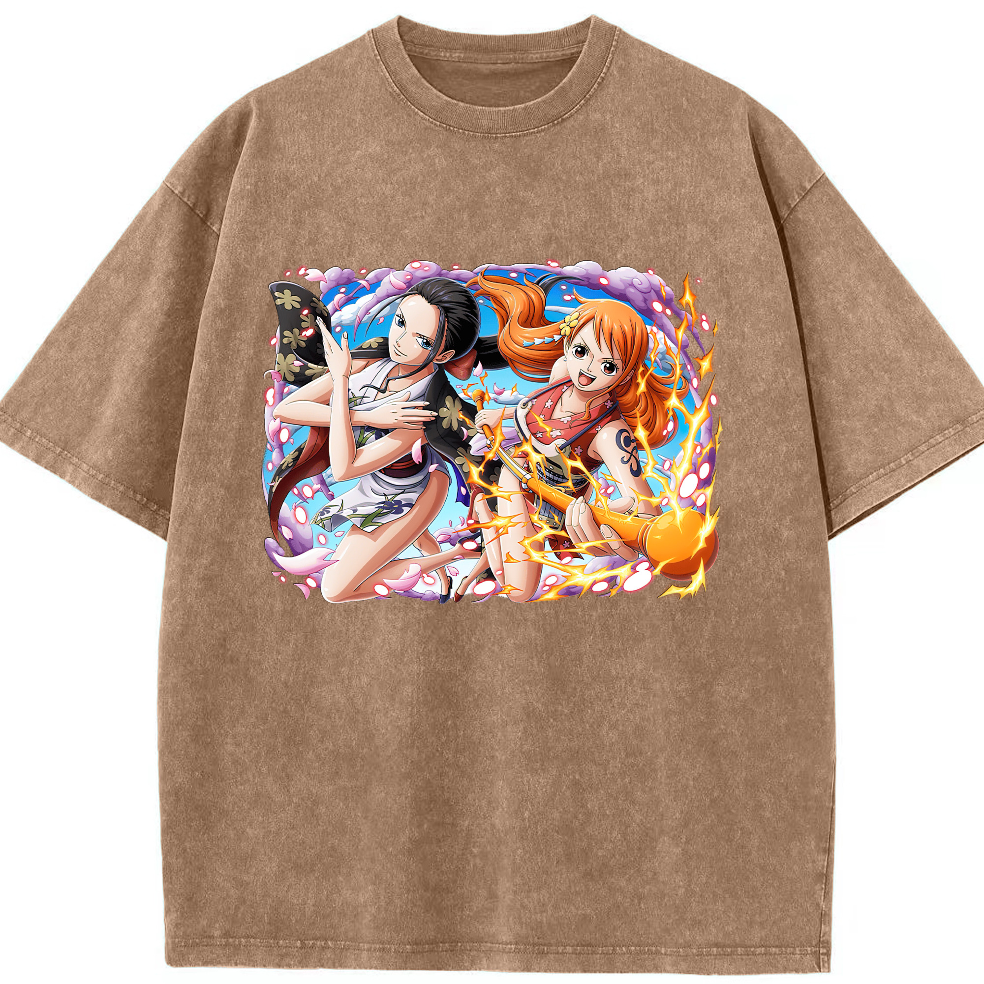 ワンピース ナミ ONE PIECE Nami 綿100% ヴィンテージ風 半袖Tシャツ（フロントプリント）
