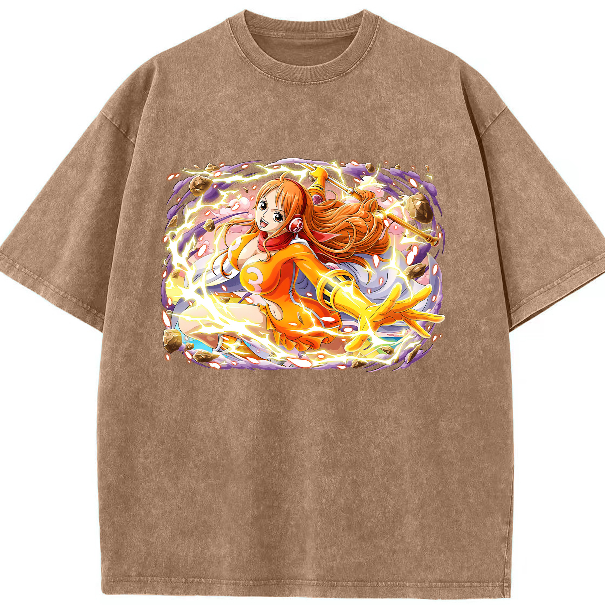 ワンピース ナミ ONE PIECE Nami 綿100% ヴィンテージ風 半袖Tシャツ（フロントプリント）