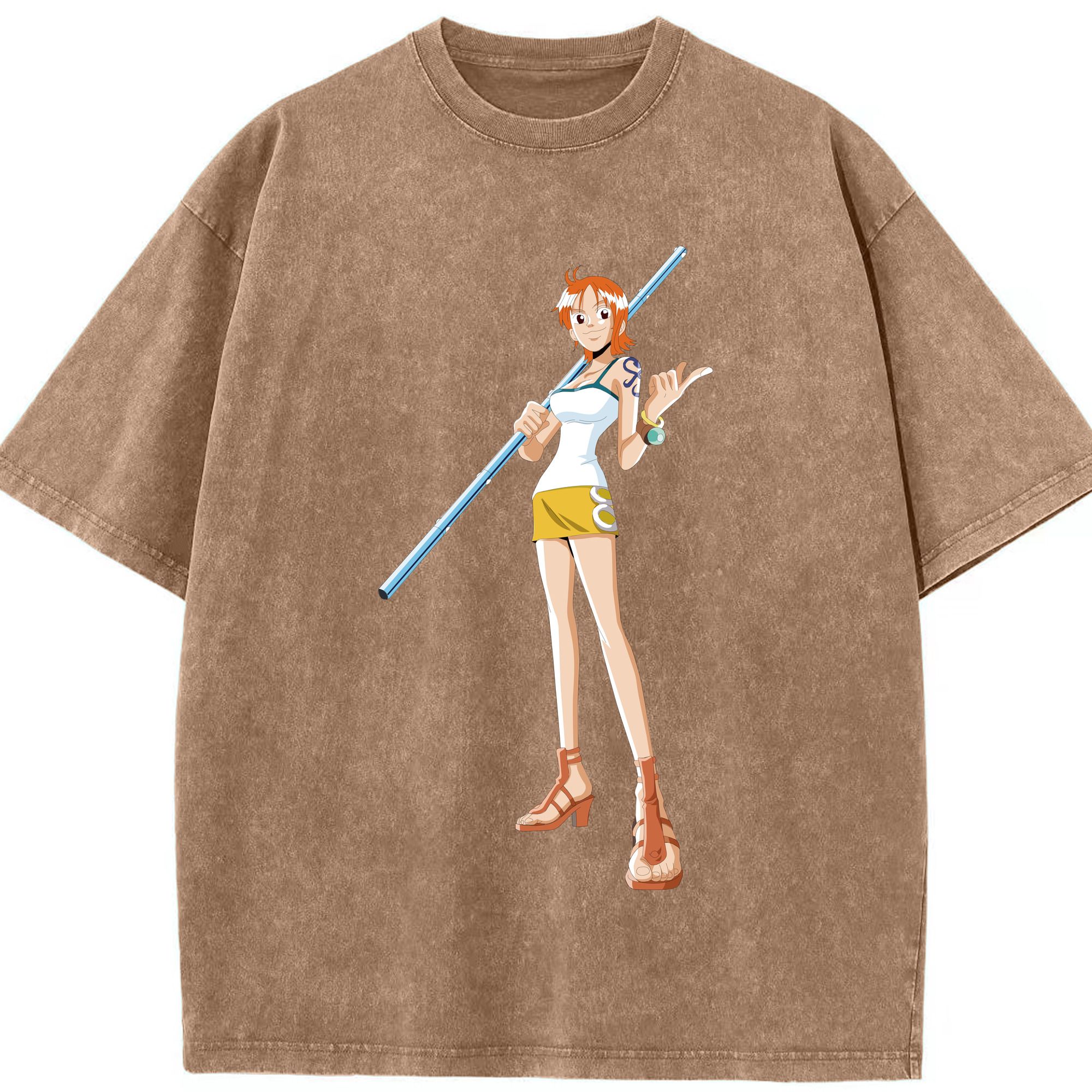 ワンピース ナミ ONE PIECE Nami 綿100% ヴィンテージ風 半袖Tシャツ（フロントプリント）
