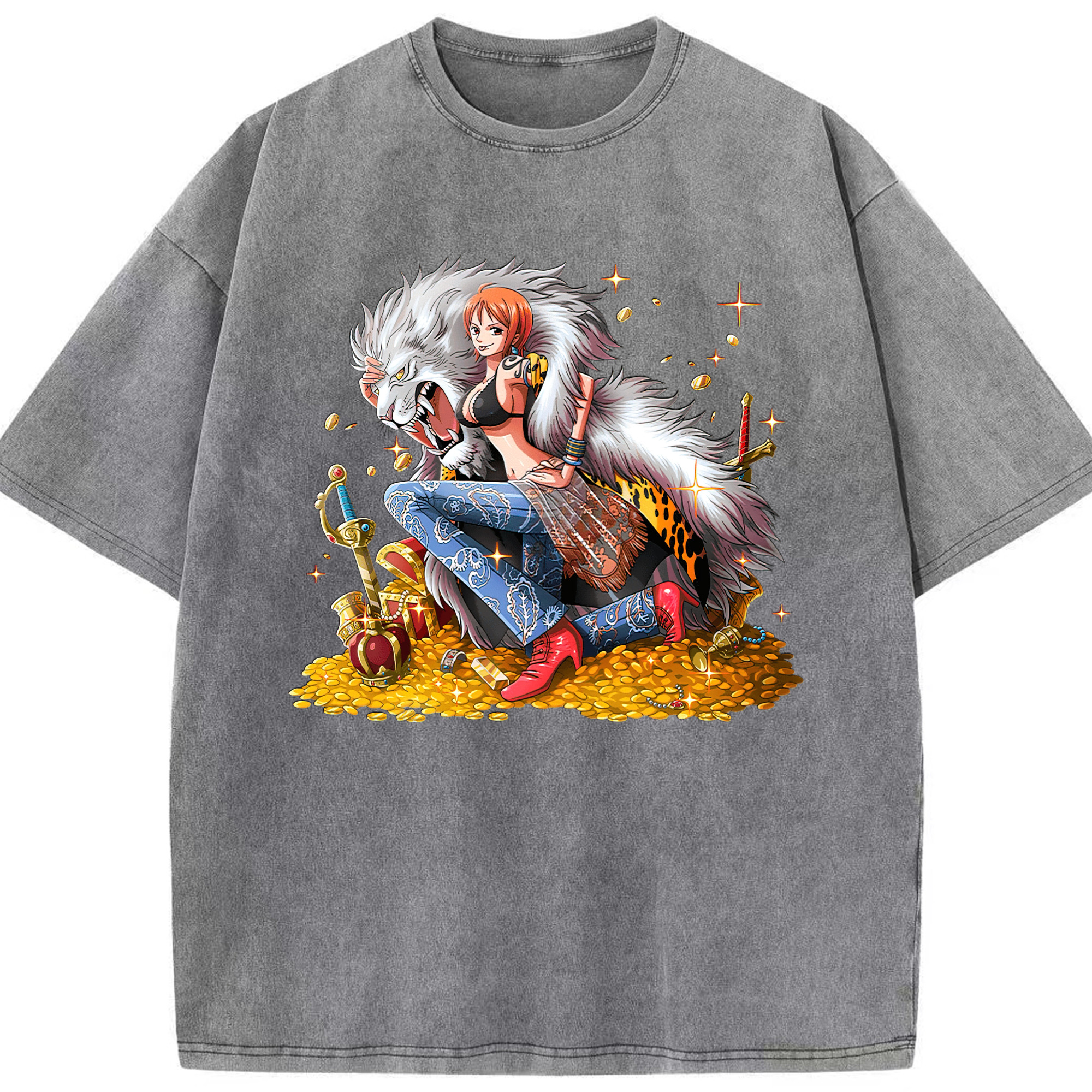 ワンピース ナミ ONE PIECE Nami 綿100% ヴィンテージ風 半袖Tシャツ（フロントプリント）