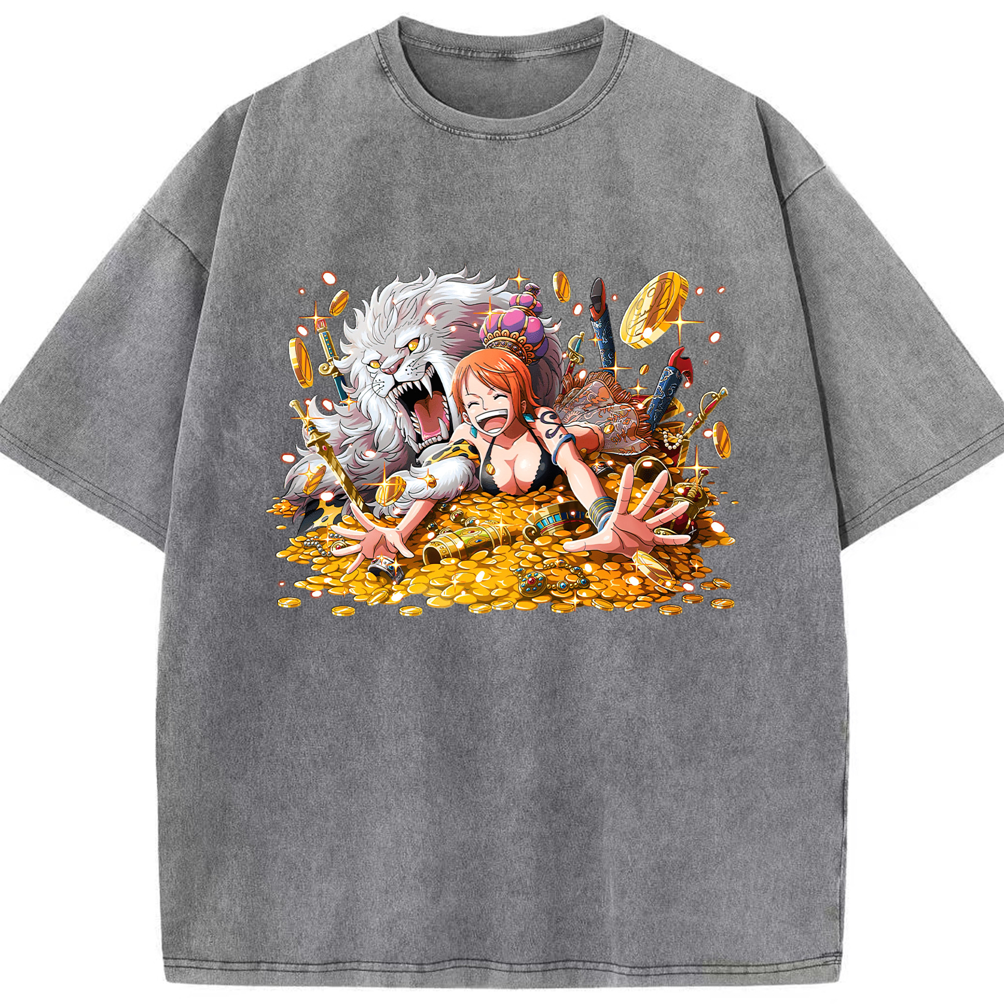 ワンピース ナミ ONE PIECE Nami 綿100% ヴィンテージ風 半袖Tシャツ（フロントプリント）