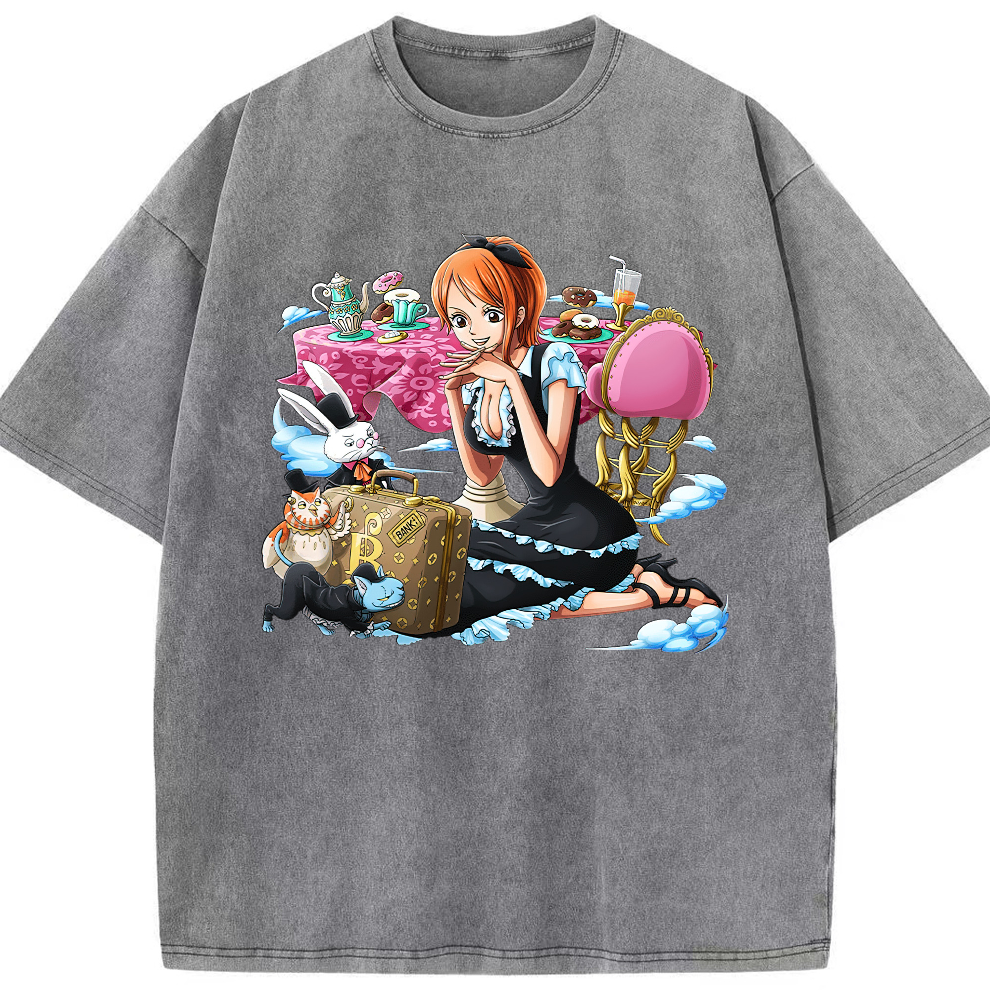 ワンピース ナミ ONE PIECE Nami 綿100% ヴィンテージ風 半袖Tシャツ（フロントプリント）