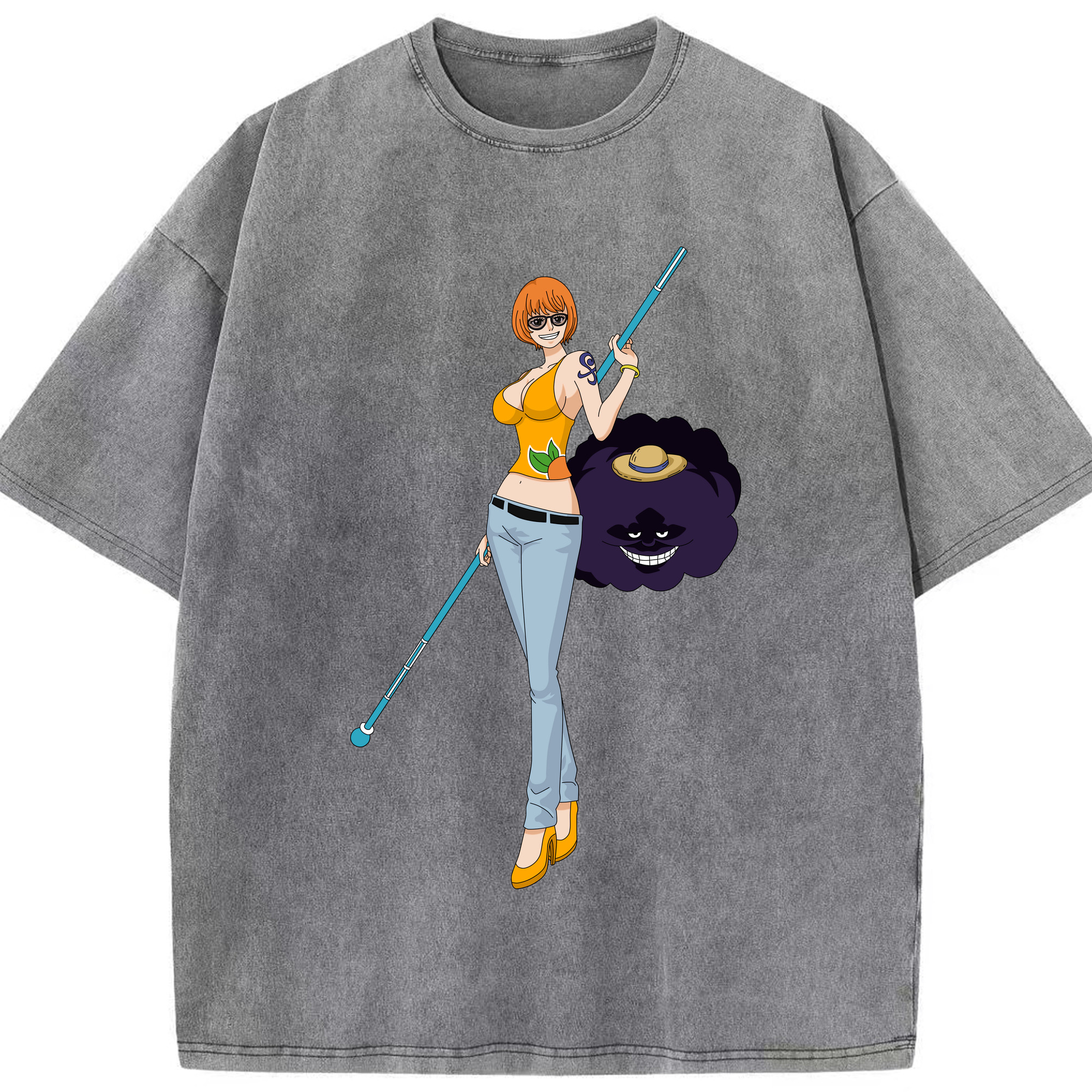 ワンピース ナミ ONE PIECE Nami 綿100% ヴィンテージ風 半袖Tシャツ（フロントプリント）