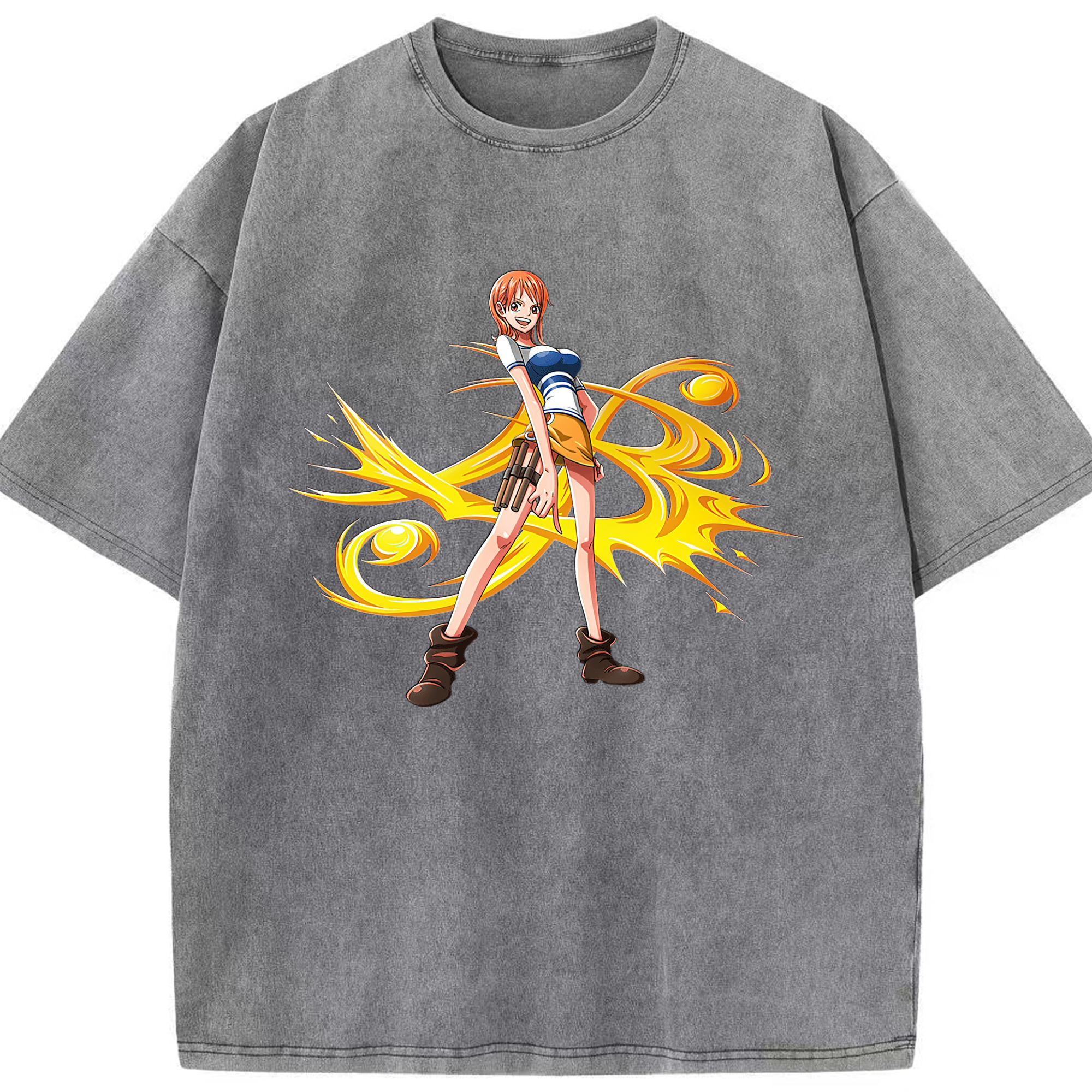 ワンピース ナミ ONE PIECE Nami 綿100% ヴィンテージ風 半袖Tシャツ（フロントプリント）