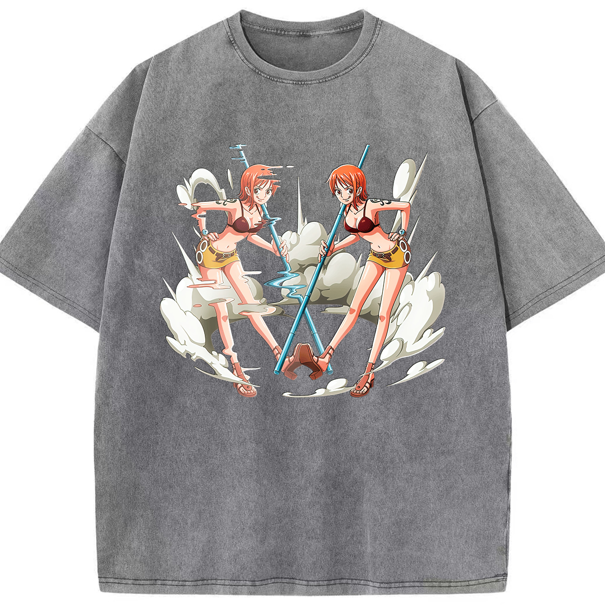 ワンピース ナミ ONE PIECE Nami 綿100% ヴィンテージ風 半袖Tシャツ（フロントプリント）