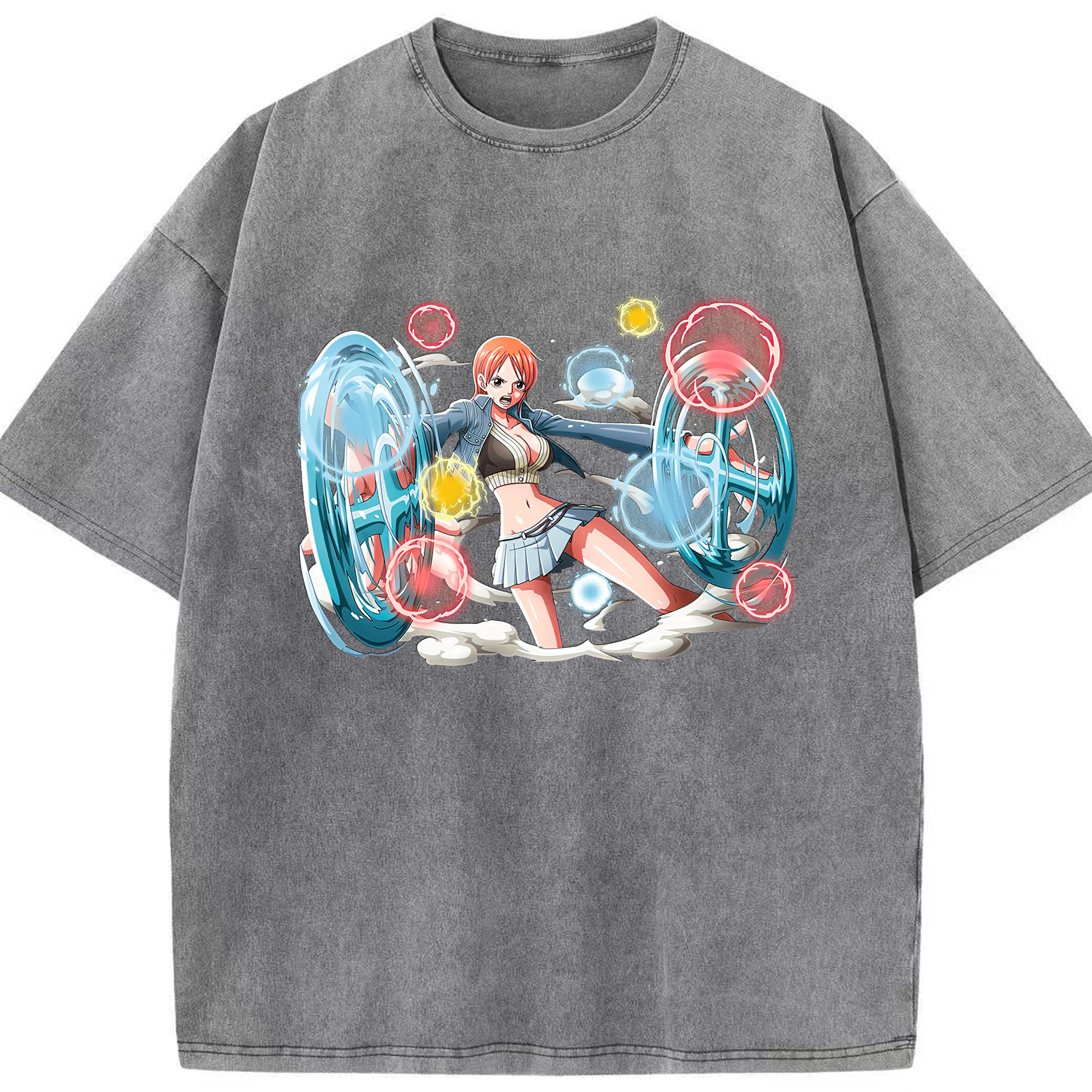 ワンピース ナミ ONE PIECE Nami 綿100% ヴィンテージ風 半袖Tシャツ（フロントプリント）