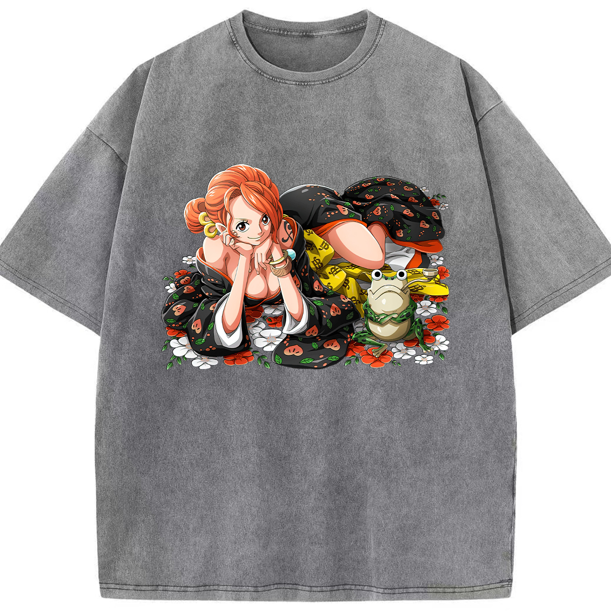 ワンピース ナミ ONE PIECE Nami 綿100% ヴィンテージ風 半袖Tシャツ（フロントプリント）