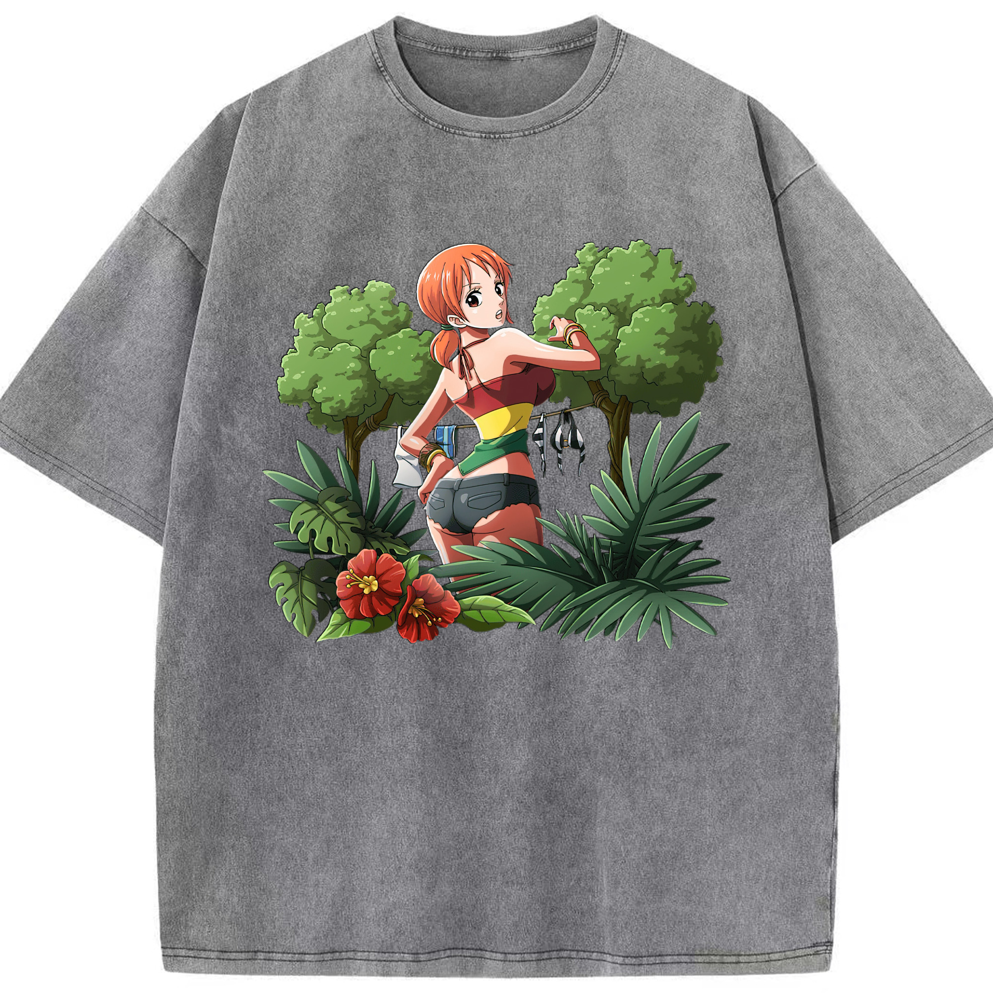 ワンピース ナミ ONE PIECE Nami 綿100% ヴィンテージ風 半袖Tシャツ（フロントプリント）