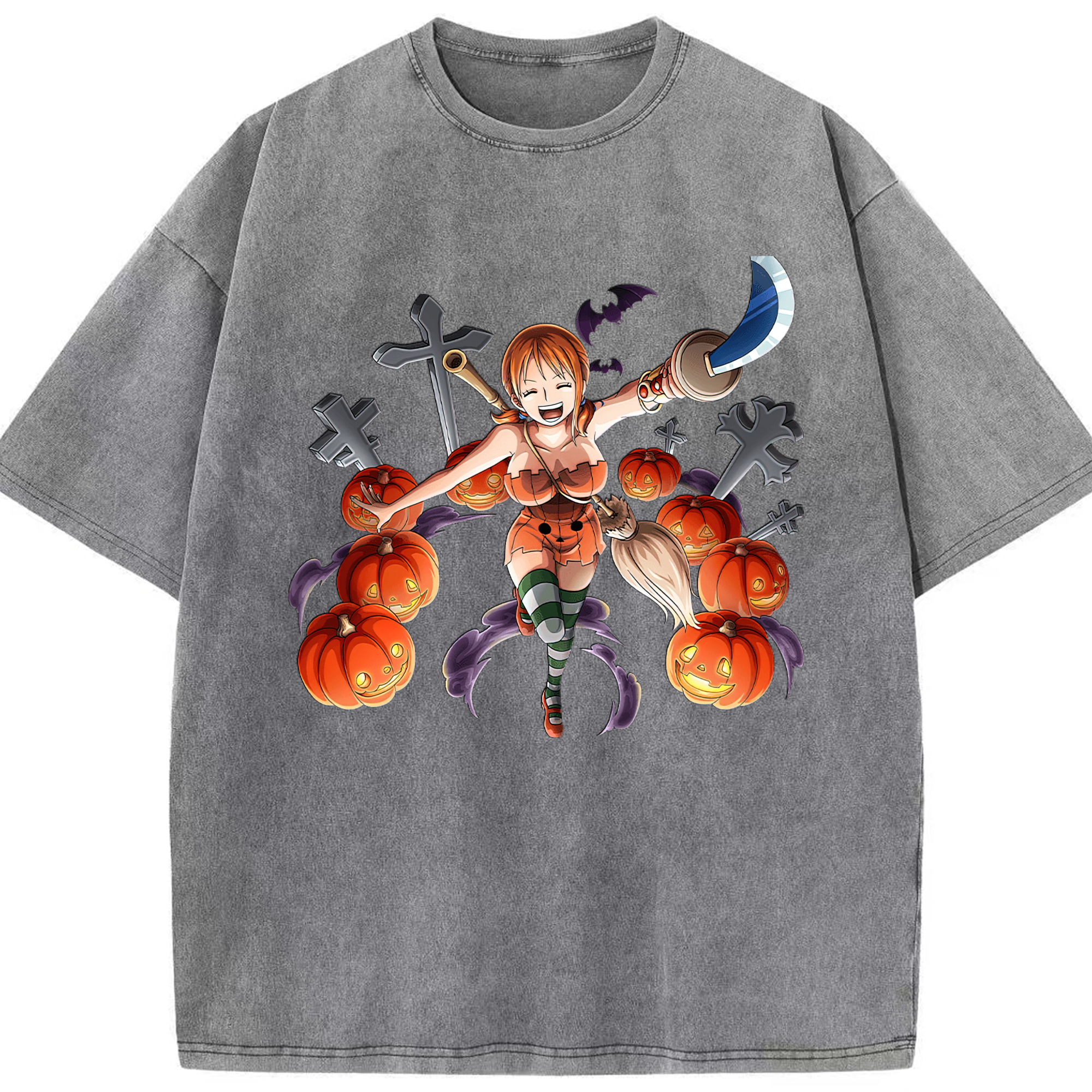 ワンピース ナミ ONE PIECE Nami 綿100% ヴィンテージ風 半袖Tシャツ（フロントプリント）