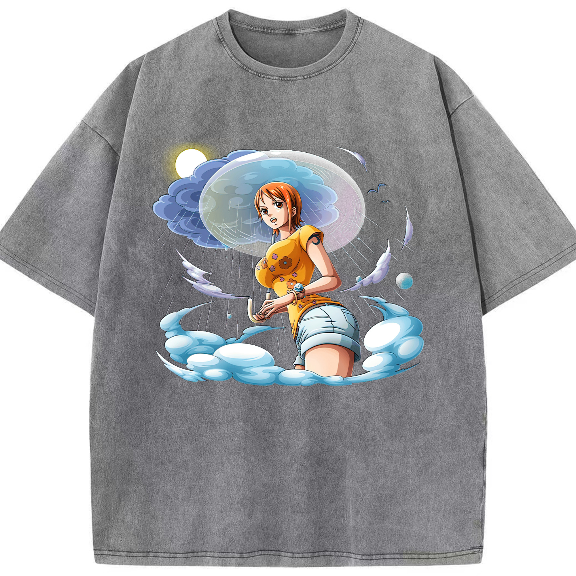 ワンピース ナミ ONE PIECE Nami 綿100% ヴィンテージ風 半袖Tシャツ（フロントプリント）