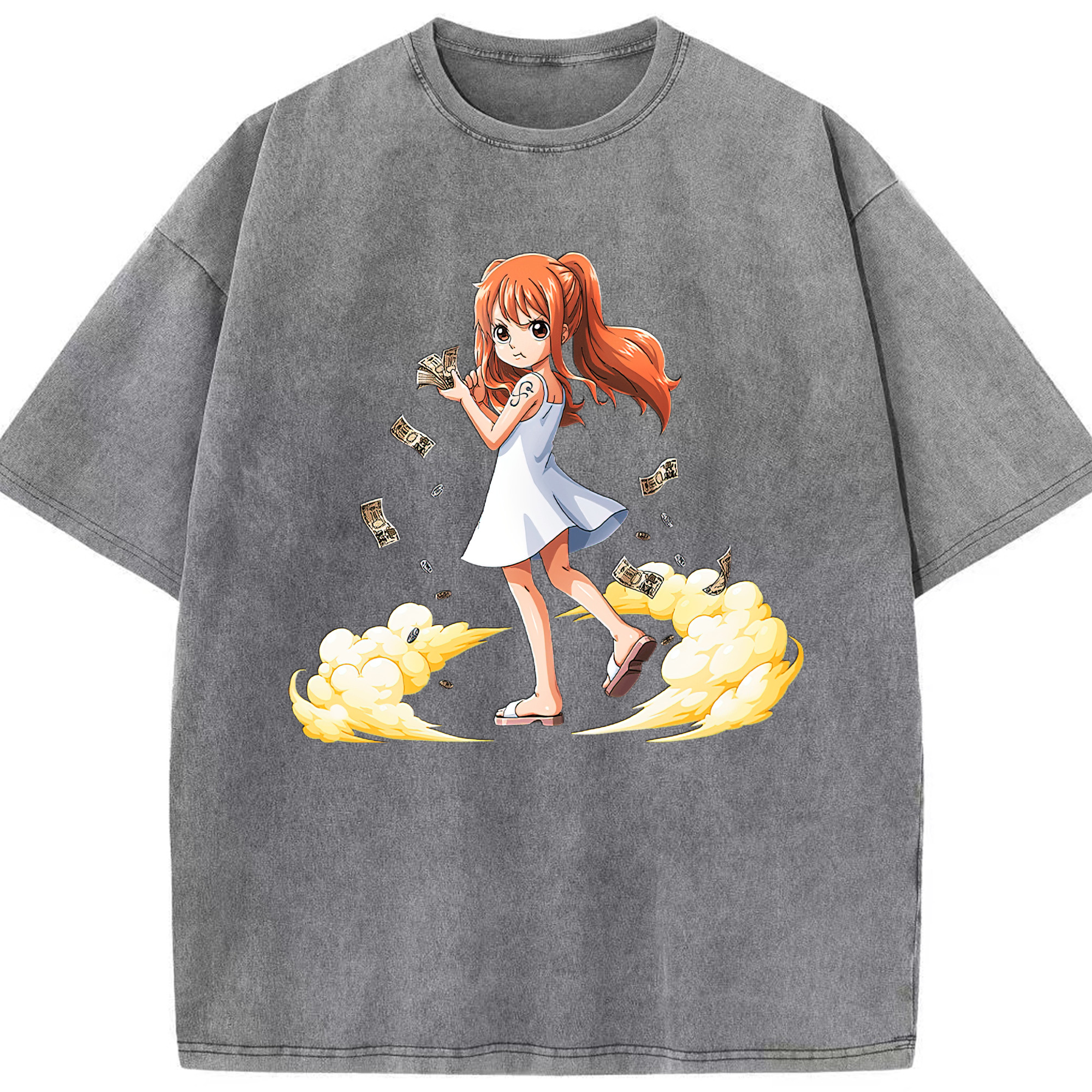 ワンピース ナミ ONE PIECE Nami 綿100% ヴィンテージ風 半袖Tシャツ（フロントプリント）