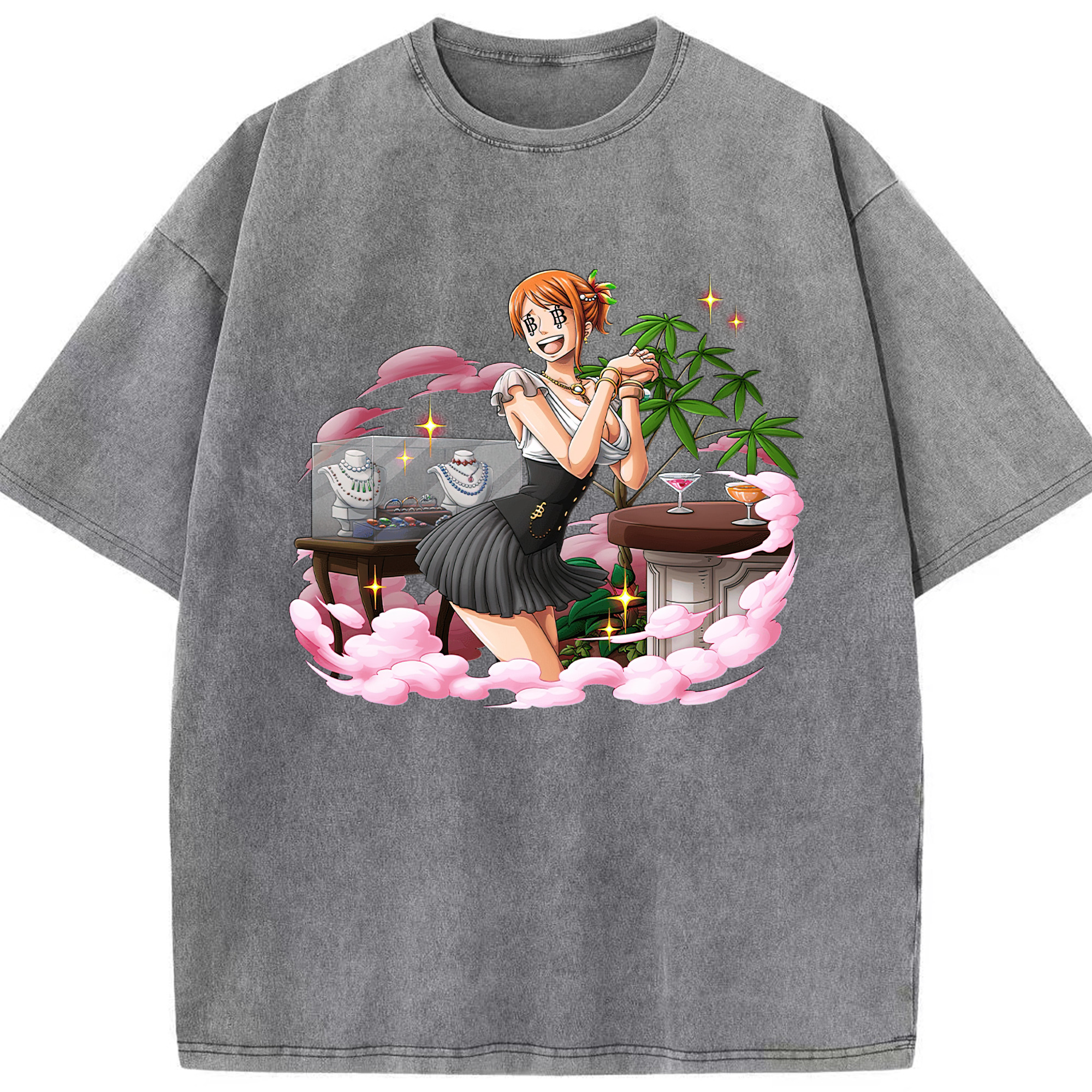 ワンピース ナミ ONE PIECE Nami 綿100% ヴィンテージ風 半袖Tシャツ（フロントプリント）