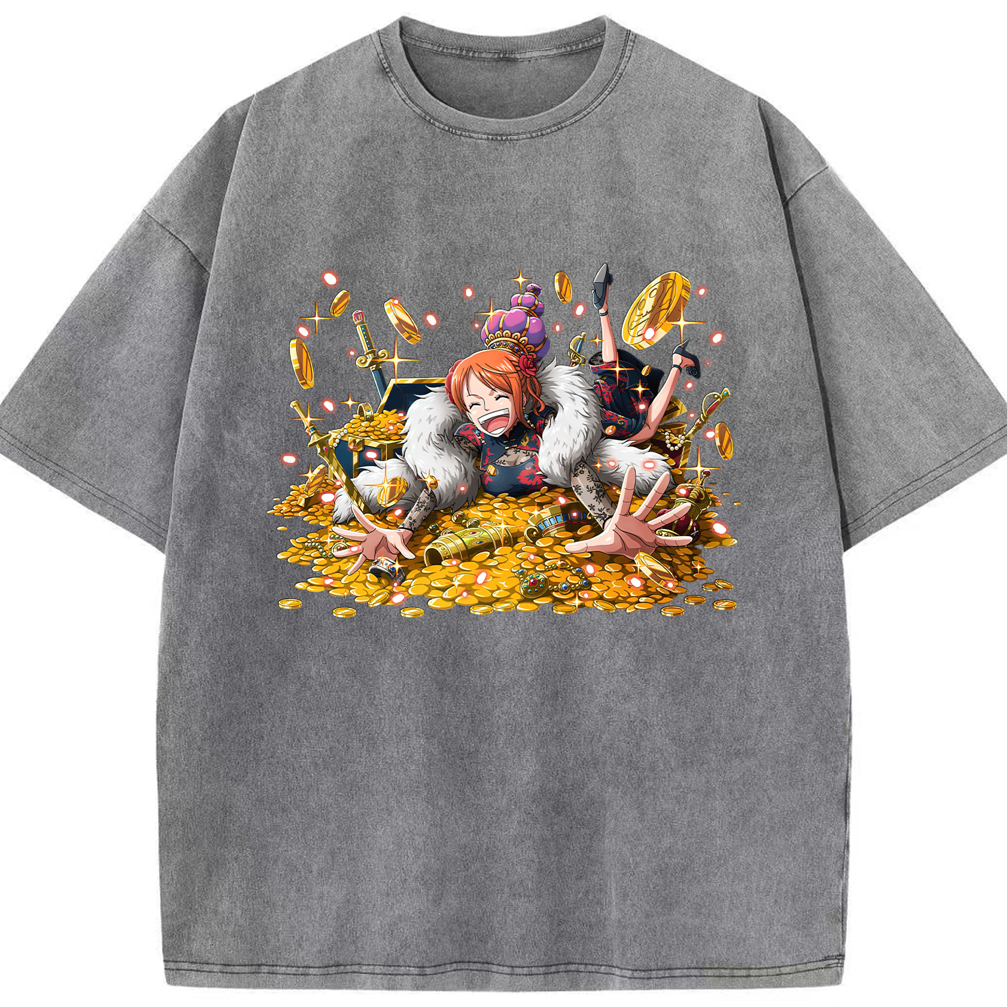 ワンピース ナミ ONE PIECE Nami 綿100% ヴィンテージ風 半袖Tシャツ（フロントプリント）