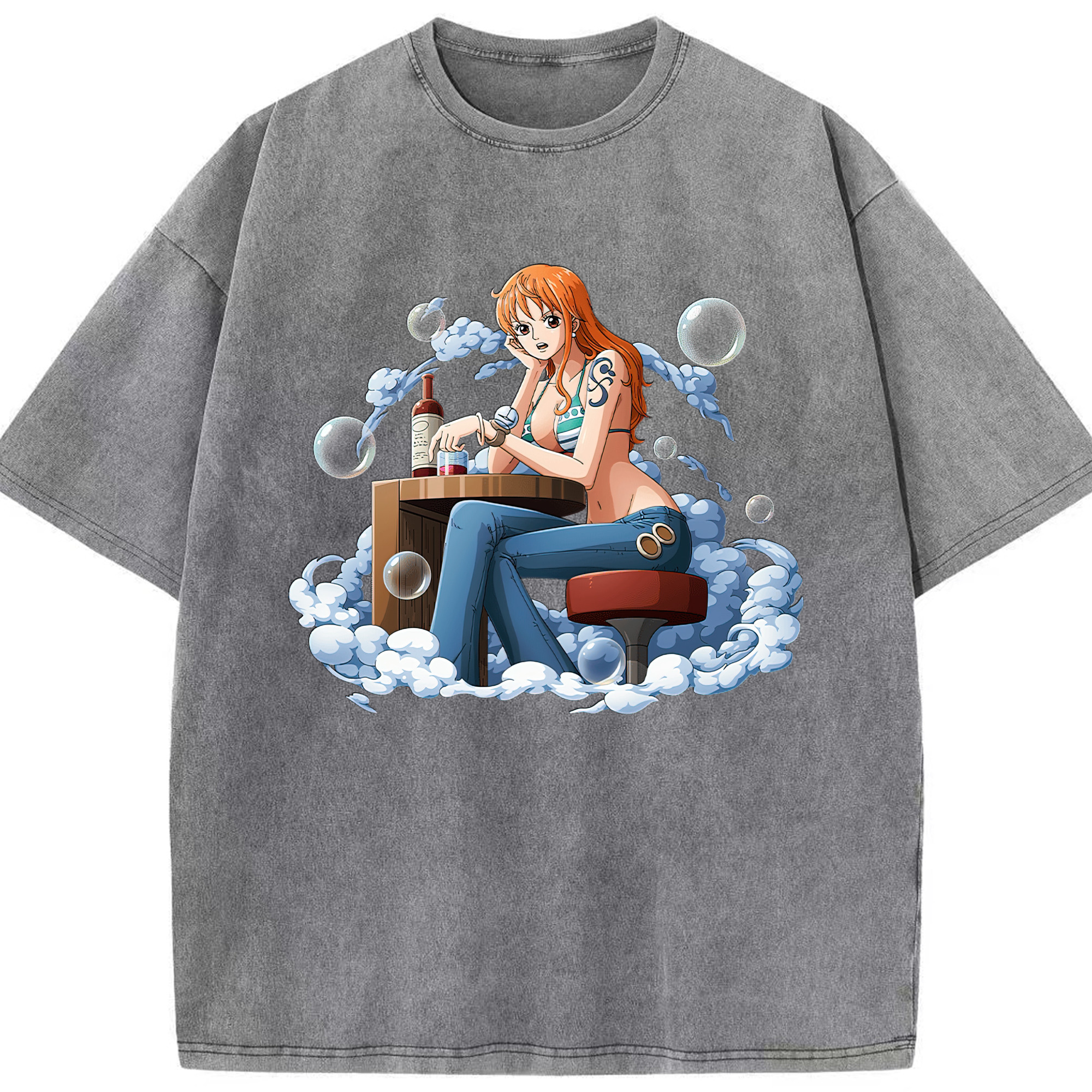 ワンピース ナミ ONE PIECE Nami 綿100% ヴィンテージ風 半袖Tシャツ（フロントプリント）