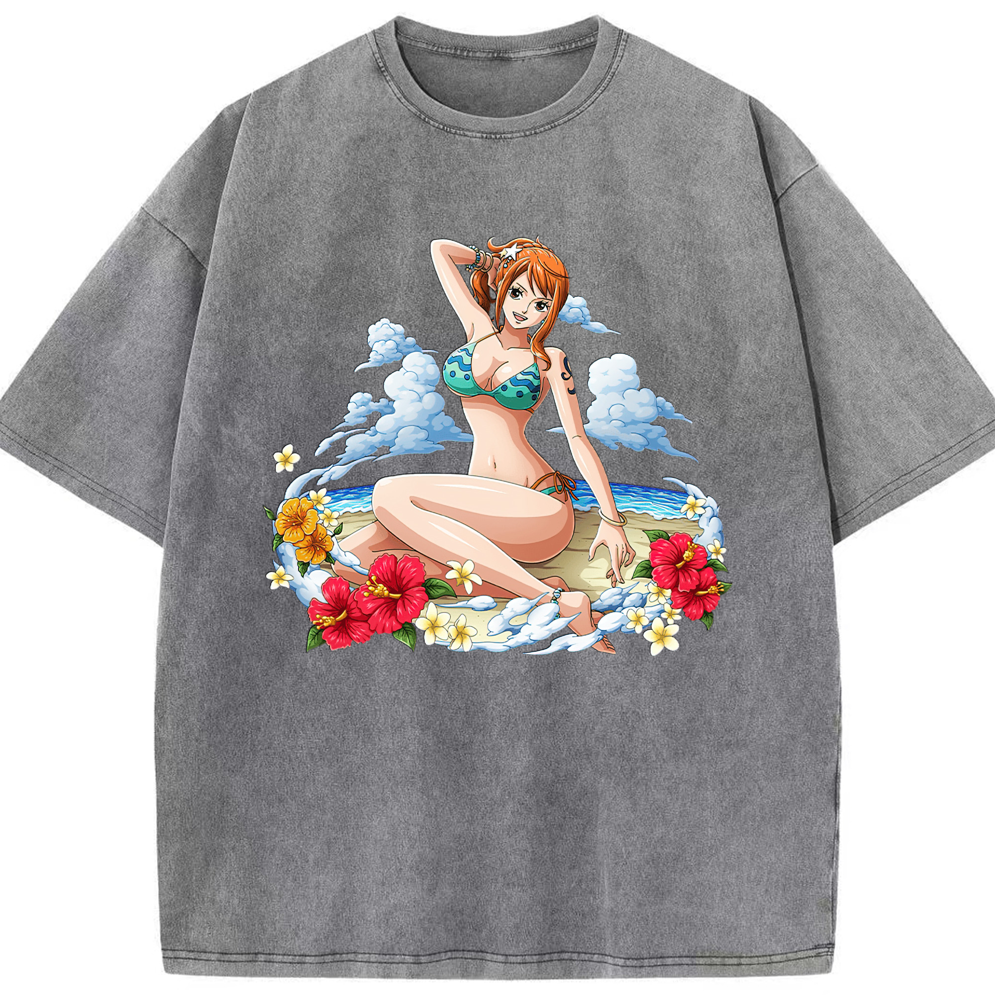 ワンピース ナミ ONE PIECE Nami 綿100% ヴィンテージ風 半袖Tシャツ（フロントプリント）