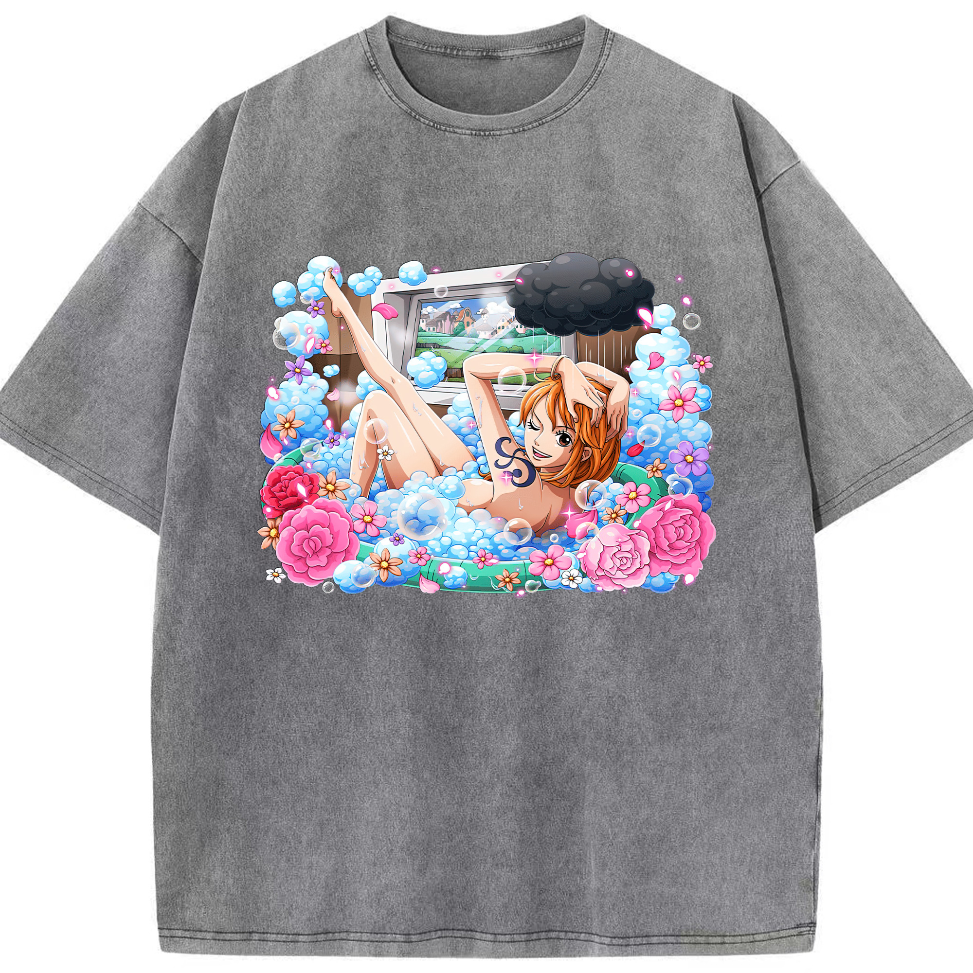 ワンピース ナミ ONE PIECE Nami 綿100% ヴィンテージ風 半袖Tシャツ（フロントプリント）
