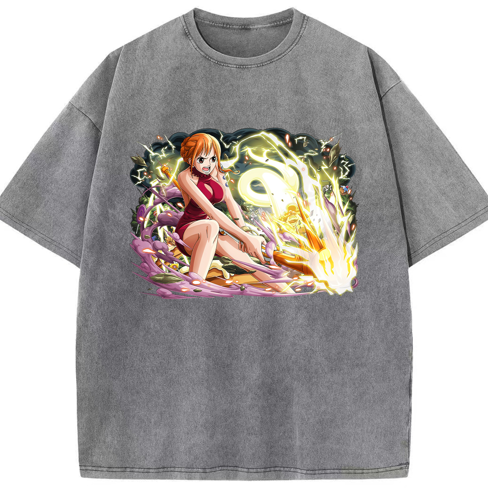 ワンピース ナミ ONE PIECE Nami 綿100% ヴィンテージ風 半袖Tシャツ（フロントプリント）