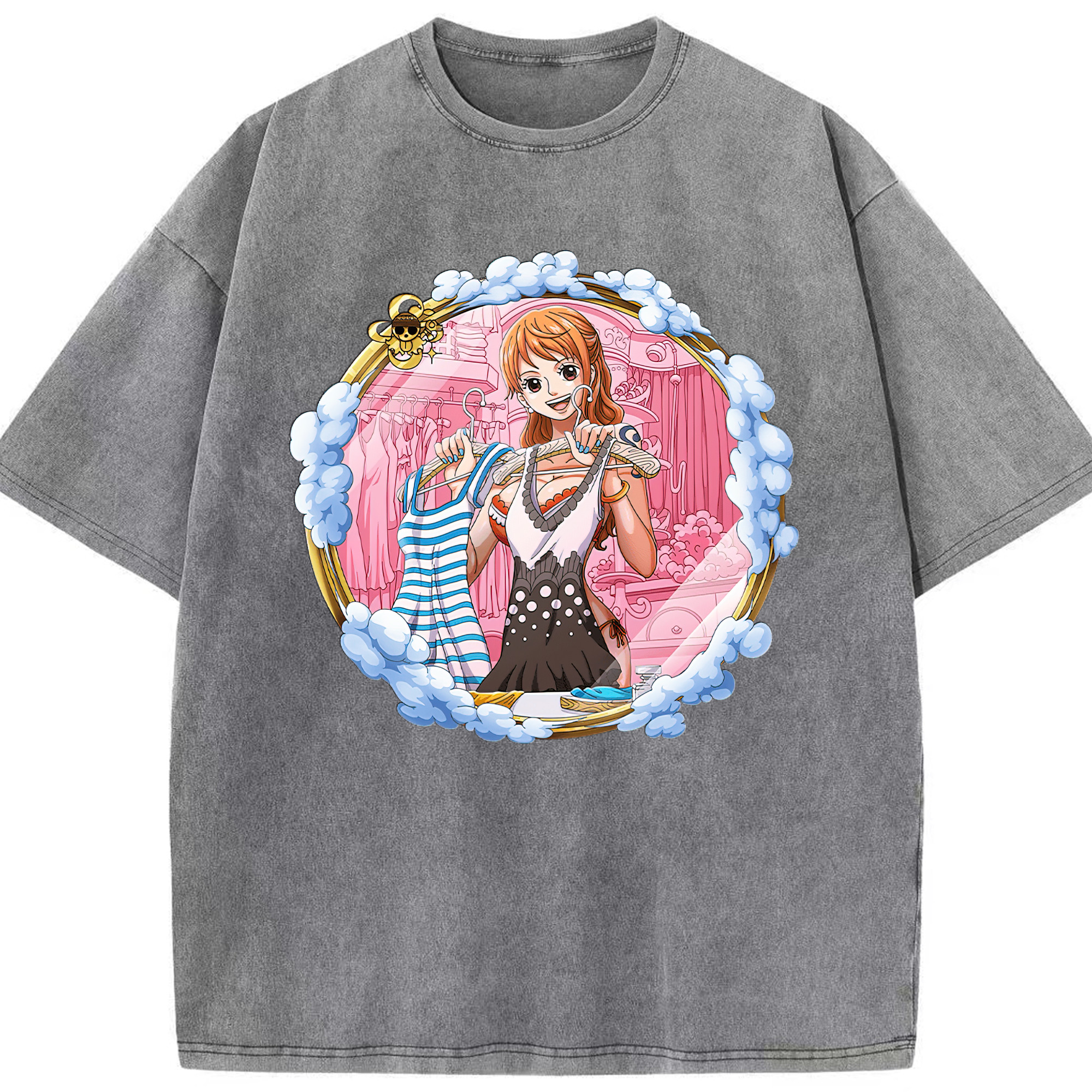 ワンピース ナミ ONE PIECE Nami 綿100% ヴィンテージ風 半袖Tシャツ（フロントプリント）