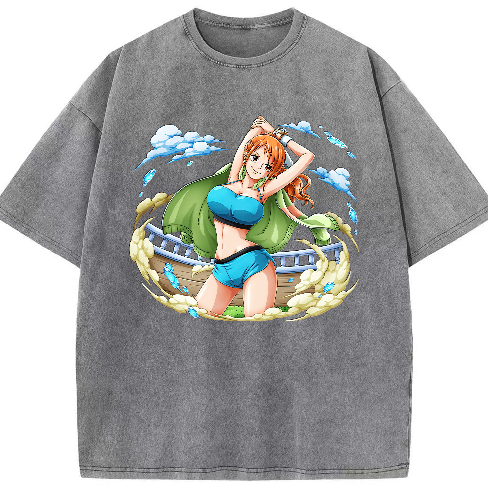 ワンピース ナミ ONE PIECE Nami 綿100% ヴィンテージ風 半袖Tシャツ（フロントプリント）