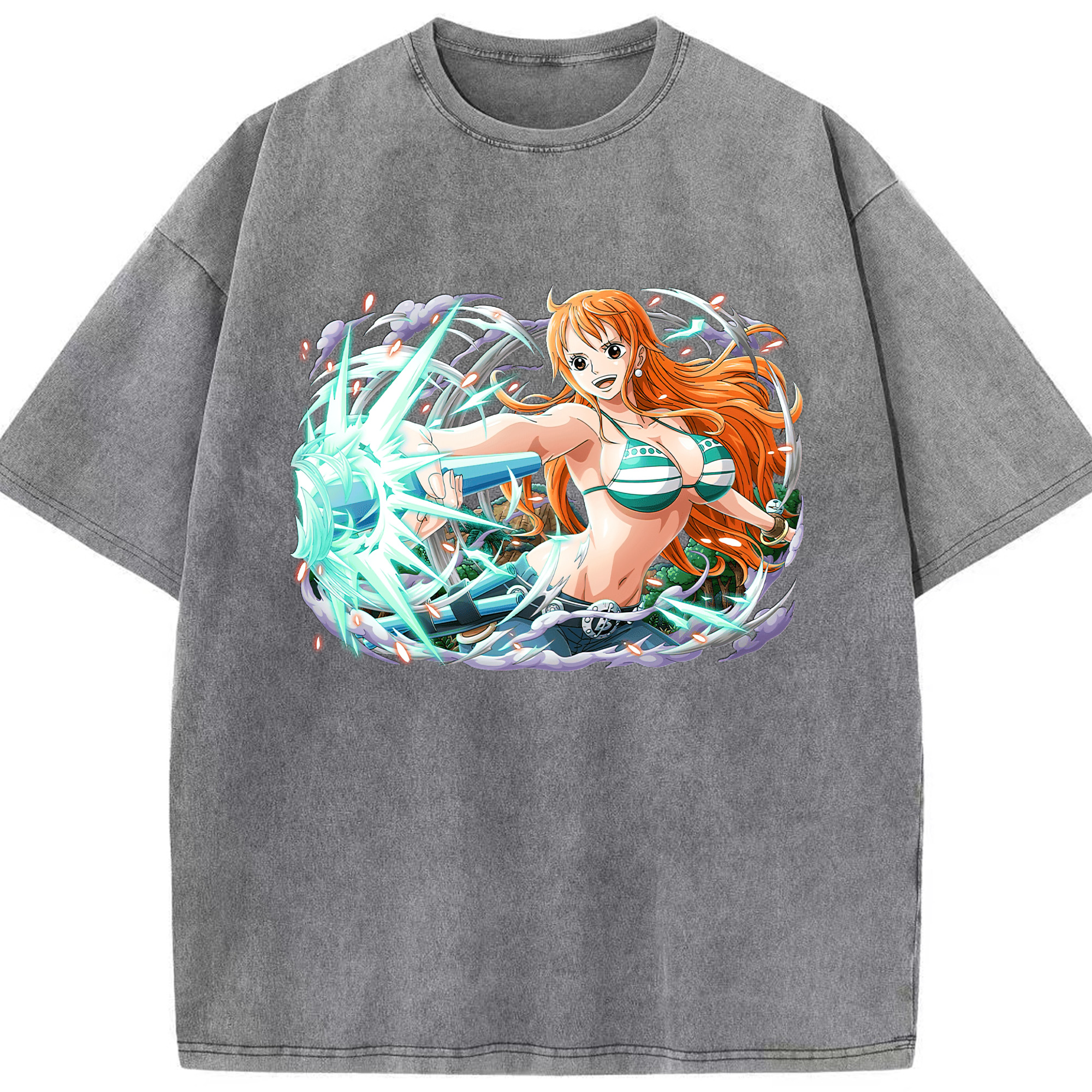 ワンピース ナミ ONE PIECE Nami 綿100% ヴィンテージ風 半袖Tシャツ（フロントプリント）