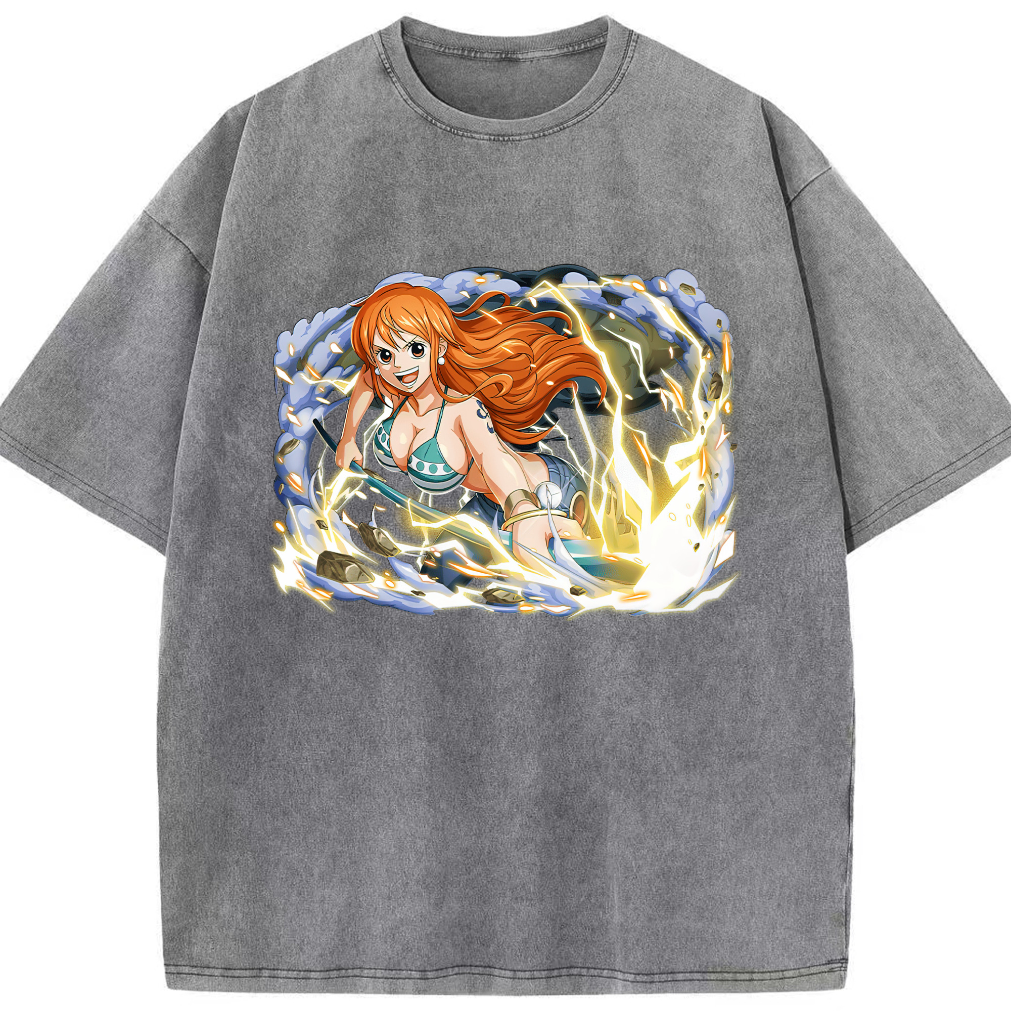 ワンピース ナミ ONE PIECE Nami 綿100% ヴィンテージ風 半袖Tシャツ（フロントプリント）