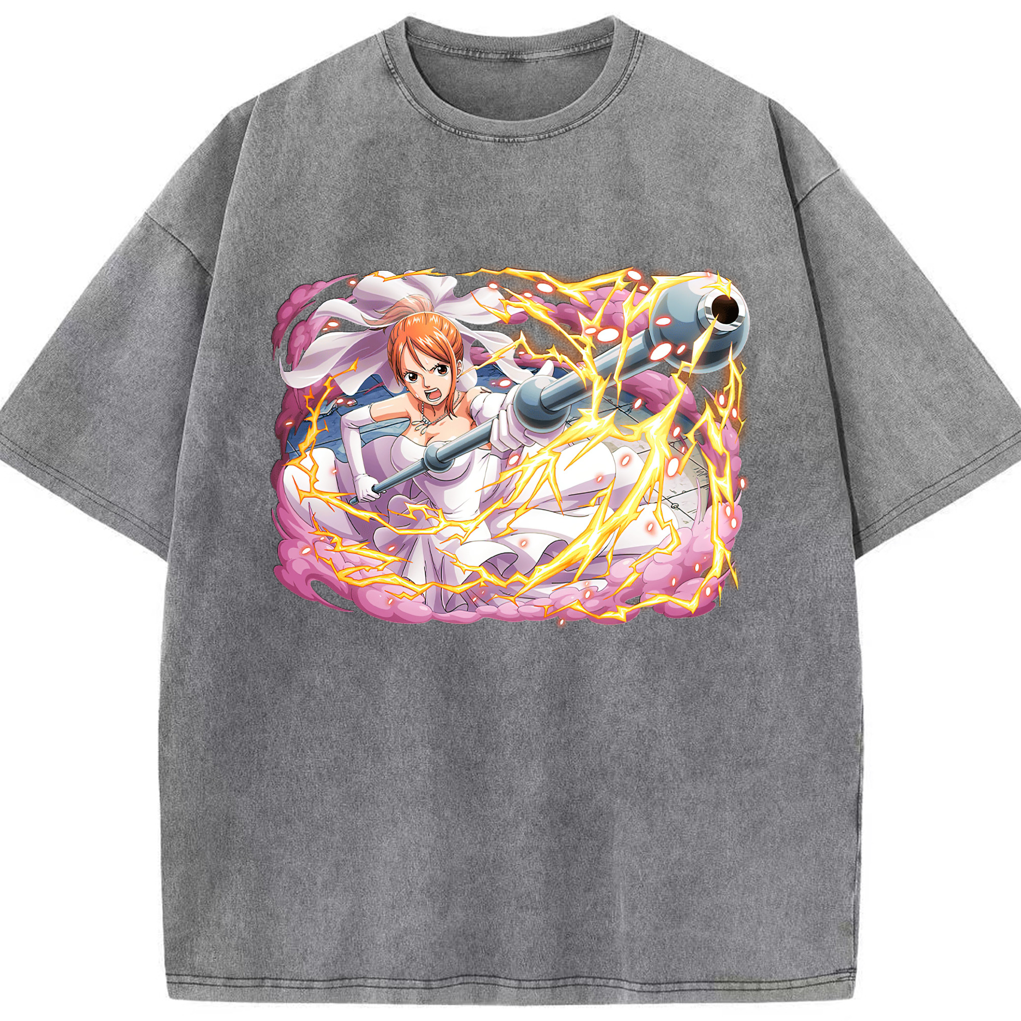 ワンピース ナミ ONE PIECE Nami 綿100% ヴィンテージ風 半袖Tシャツ（フロントプリント）