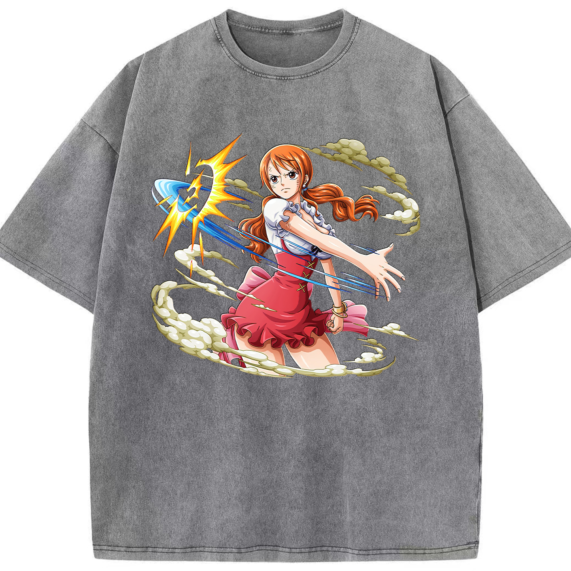 ワンピース ナミ ONE PIECE Nami 綿100% ヴィンテージ風 半袖Tシャツ（フロントプリント）