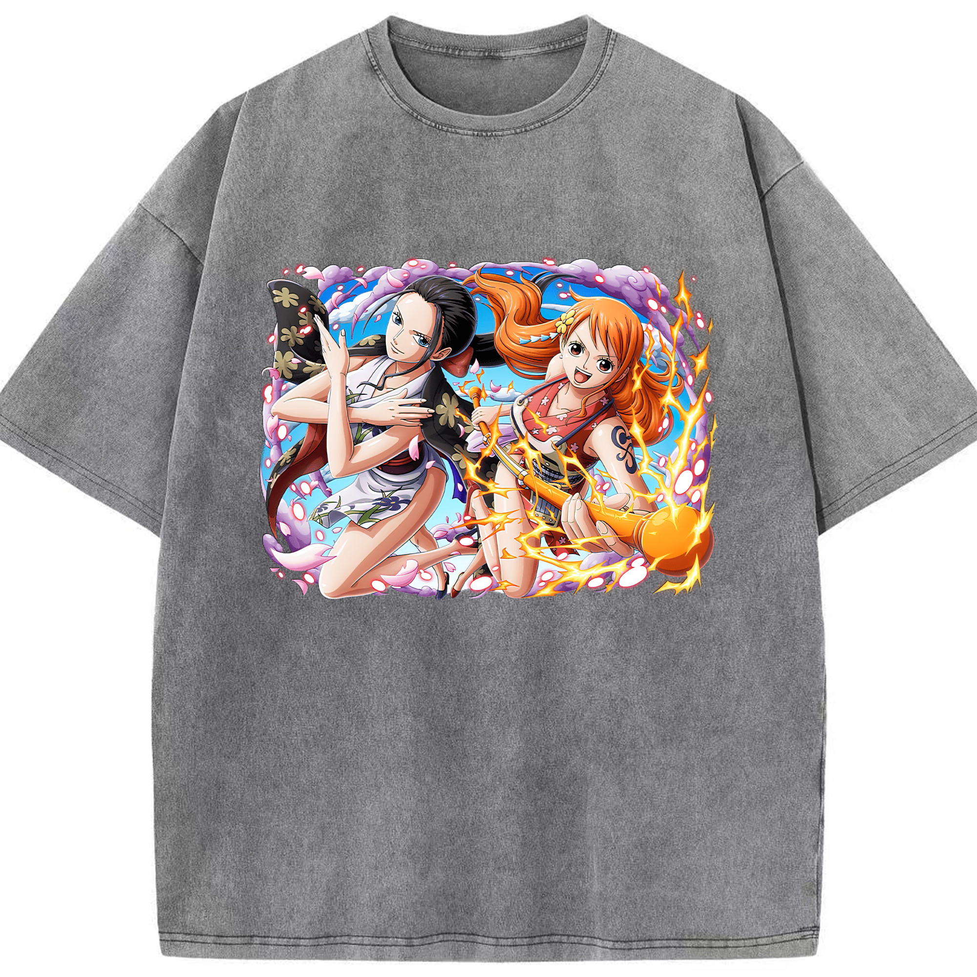 ワンピース ナミ ONE PIECE Nami 綿100% ヴィンテージ風 半袖Tシャツ（フロントプリント）