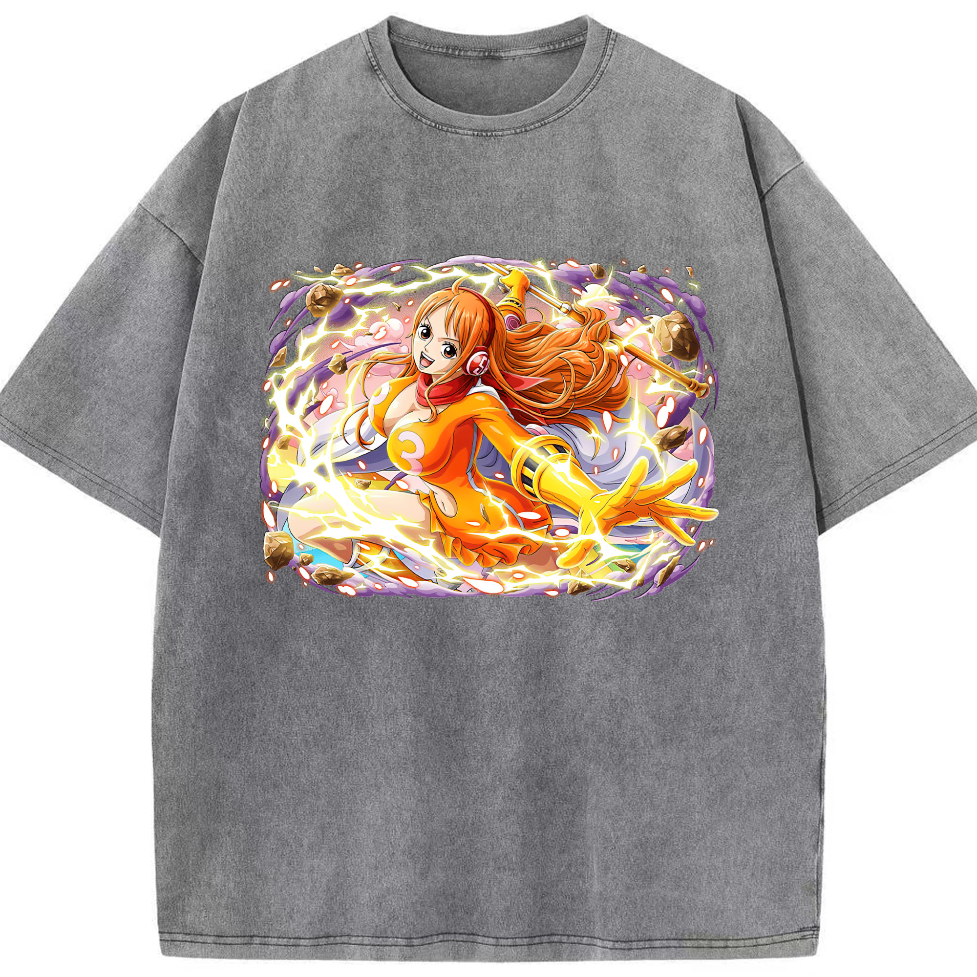 ワンピース ナミ ONE PIECE Nami 綿100% ヴィンテージ風 半袖Tシャツ（フロントプリント）