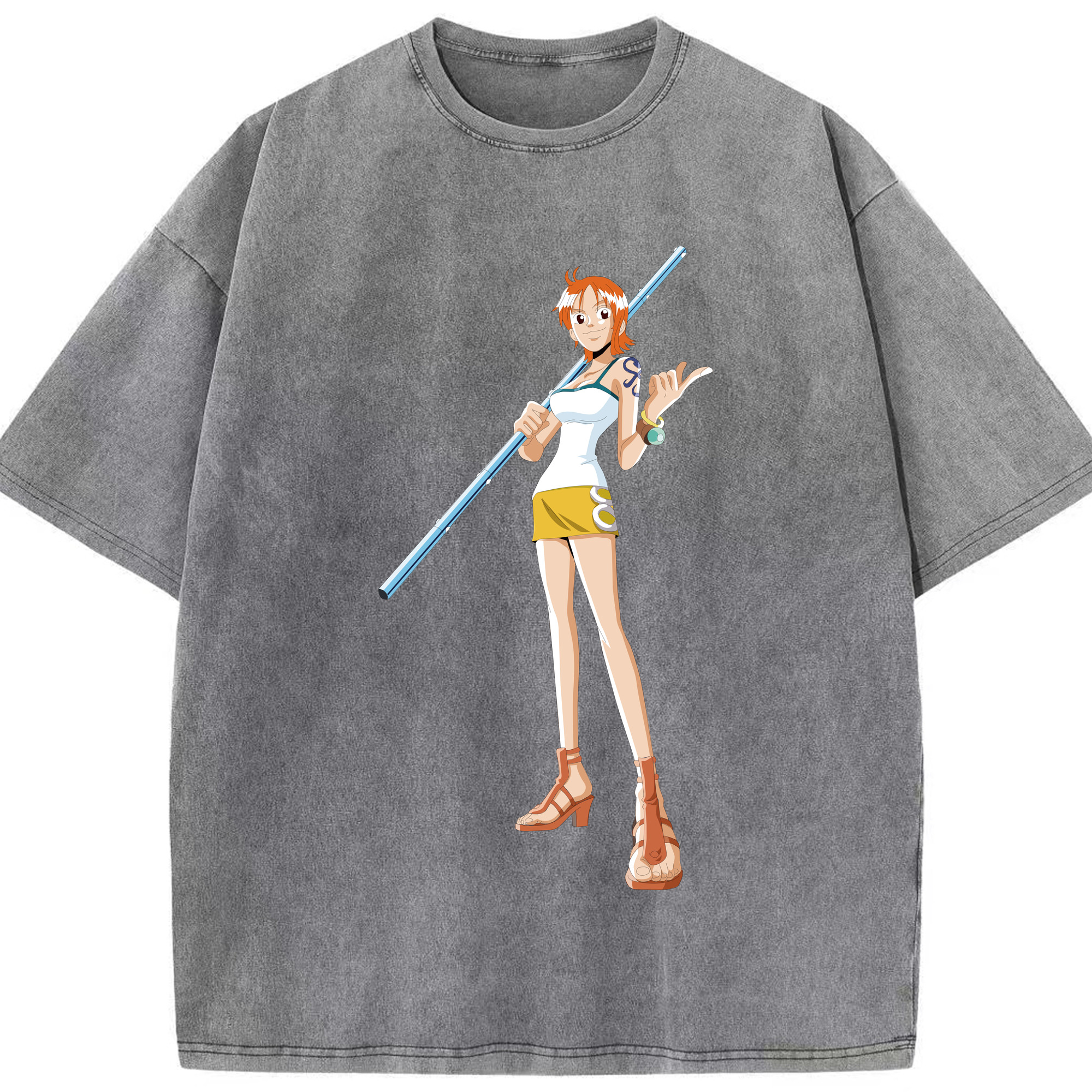 ワンピース ナミ ONE PIECE Nami 綿100% ヴィンテージ風 半袖Tシャツ（フロントプリント）