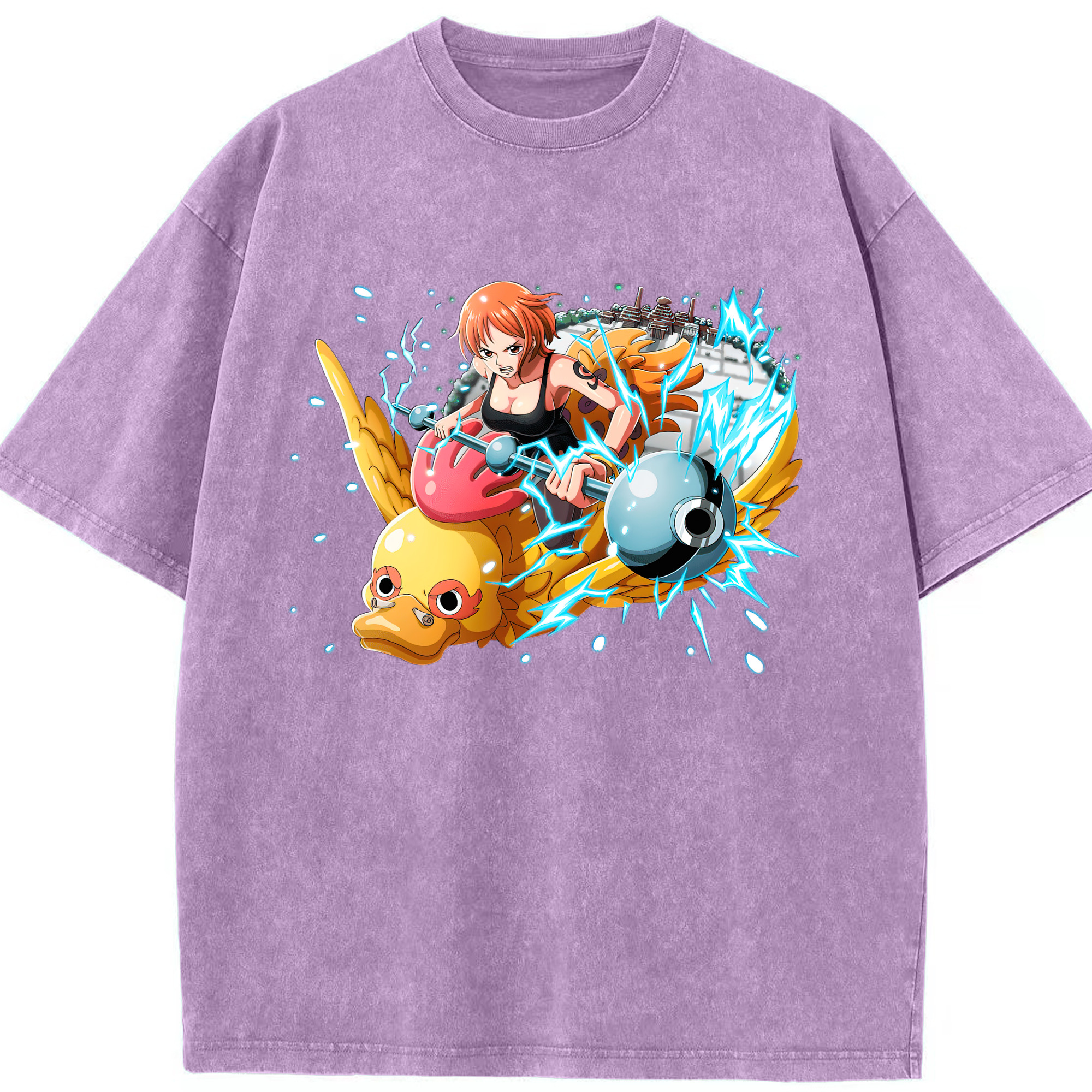 ワンピース ナミ ONE PIECE Nami 綿100% ヴィンテージ風 半袖Tシャツ（フロントプリント）