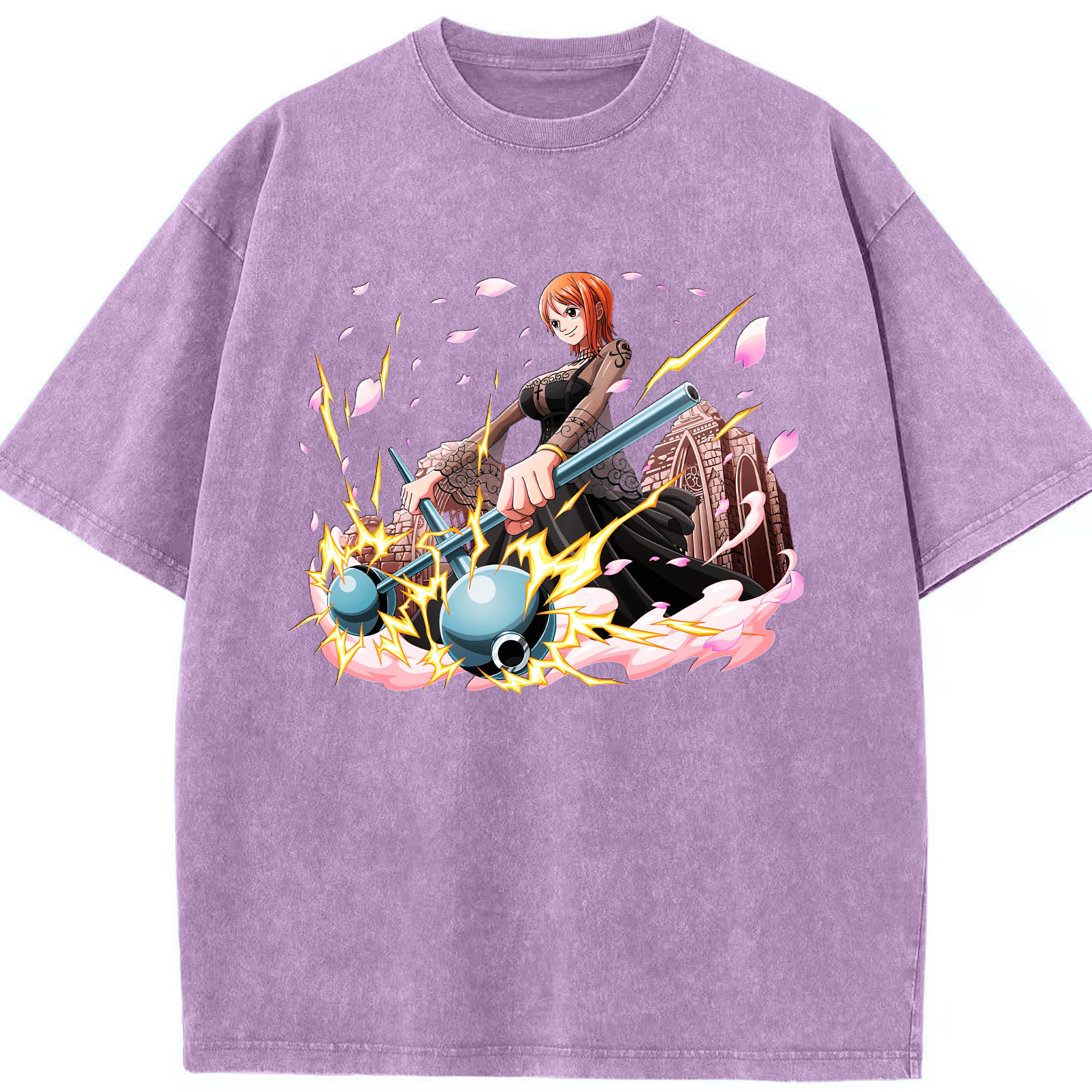 ワンピース ナミ ONE PIECE Nami 綿100% ヴィンテージ風 半袖Tシャツ（フロントプリント）