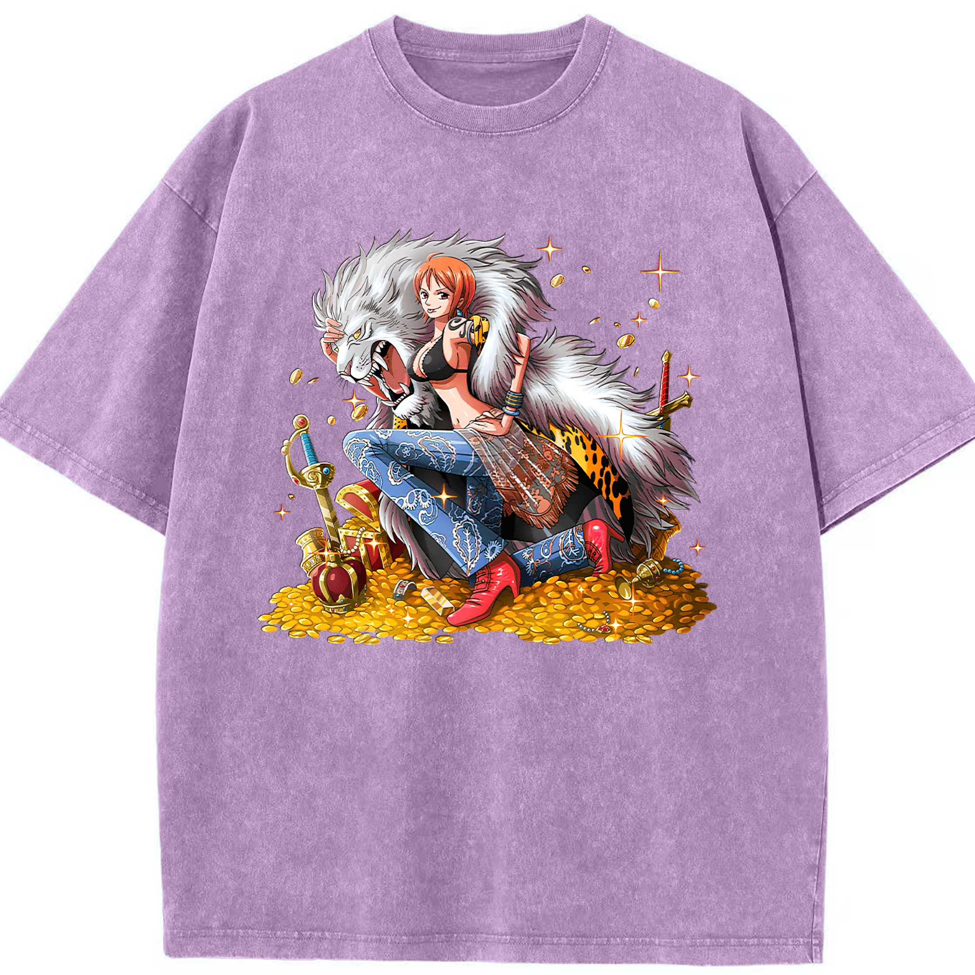 ワンピース ナミ ONE PIECE Nami 綿100% ヴィンテージ風 半袖Tシャツ（フロントプリント）