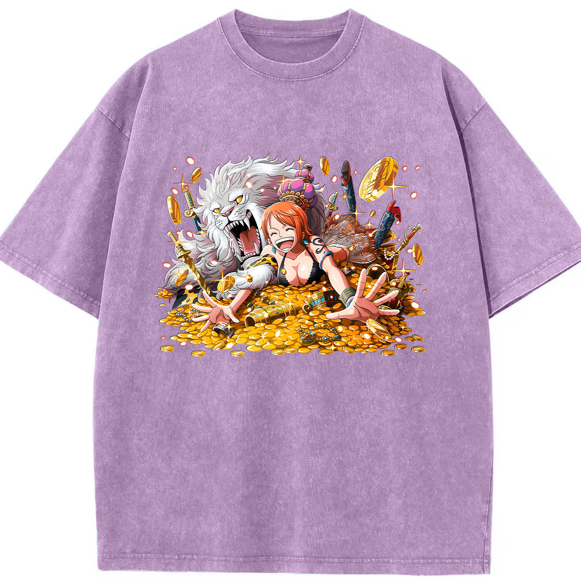 ワンピース ナミ ONE PIECE Nami 綿100% ヴィンテージ風 半袖Tシャツ（フロントプリント）