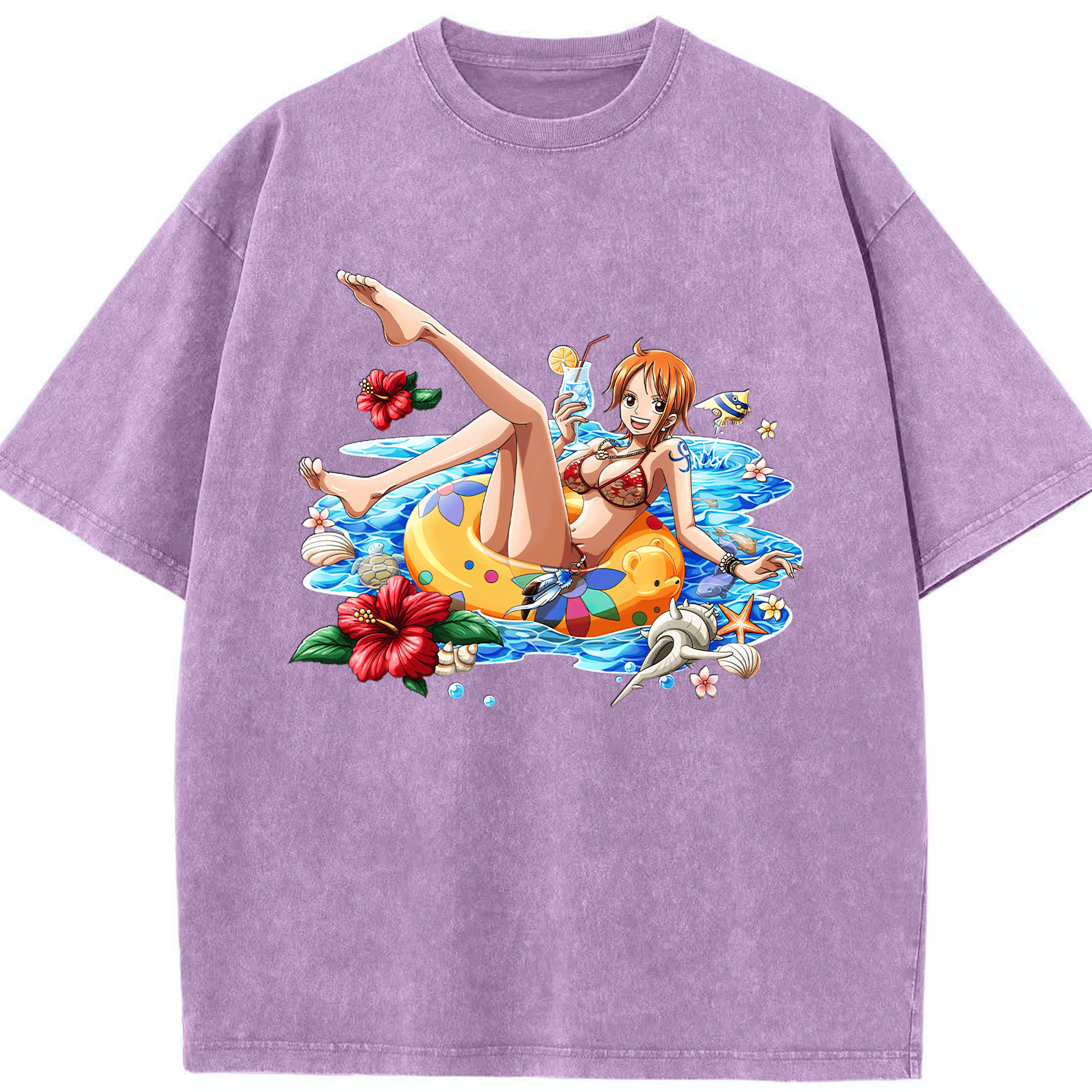 ワンピース ナミ ONE PIECE Nami 綿100% ヴィンテージ風 半袖Tシャツ（フロントプリント）