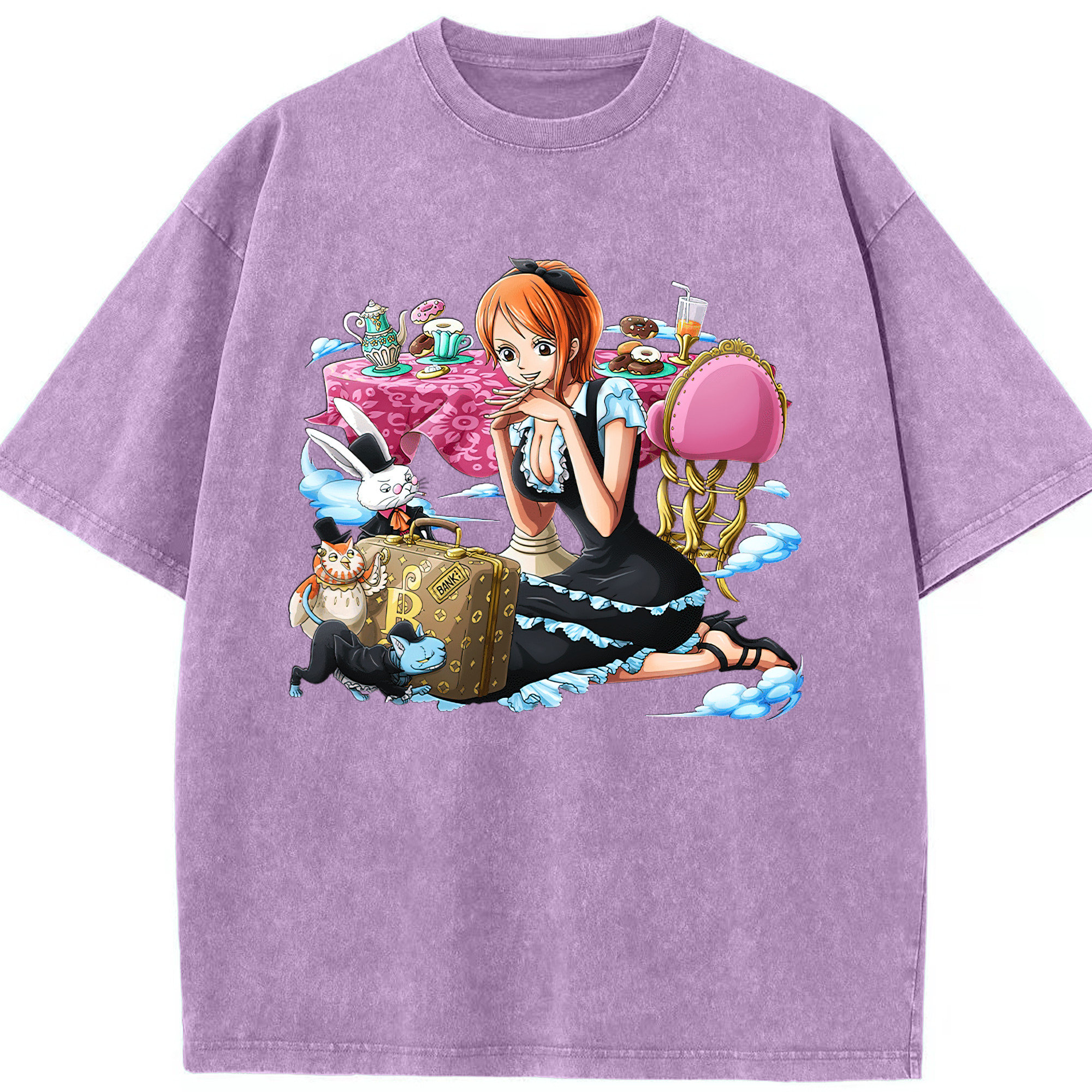 ワンピース ナミ ONE PIECE Nami 綿100% ヴィンテージ風 半袖Tシャツ（フロントプリント）