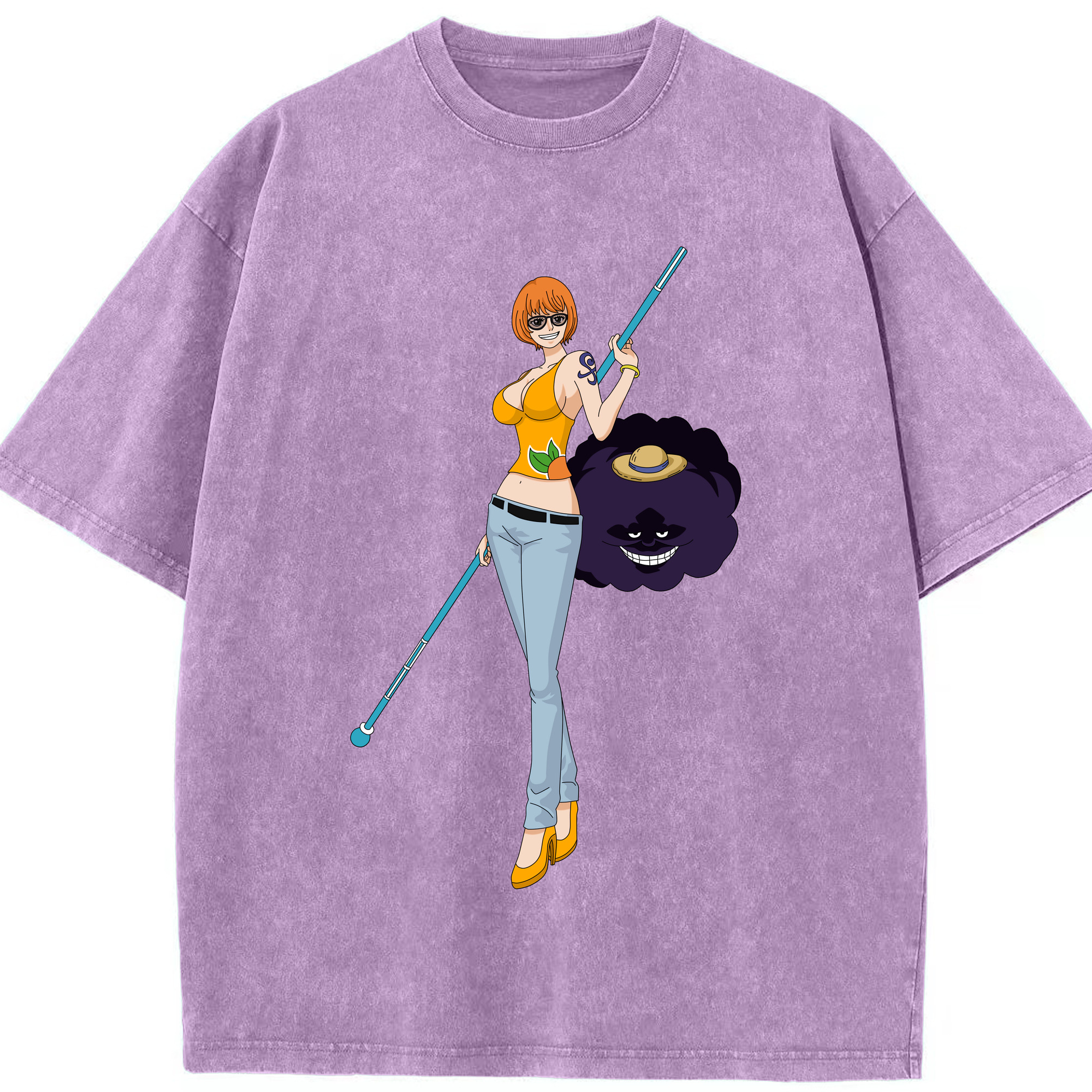 ワンピース ナミ ONE PIECE Nami 綿100% ヴィンテージ風 半袖Tシャツ（フロントプリント）