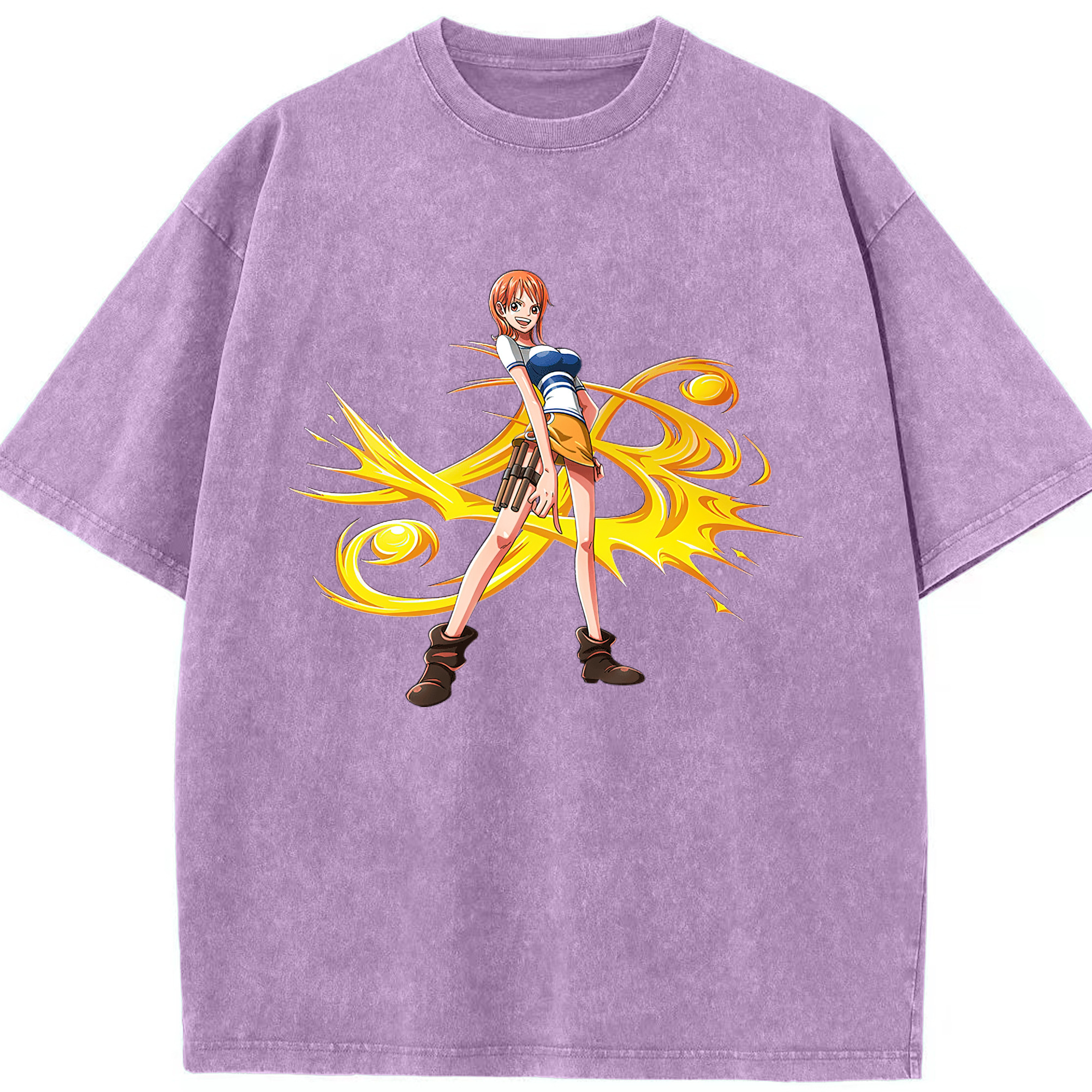 ワンピース ナミ ONE PIECE Nami 綿100% ヴィンテージ風 半袖Tシャツ（フロントプリント）