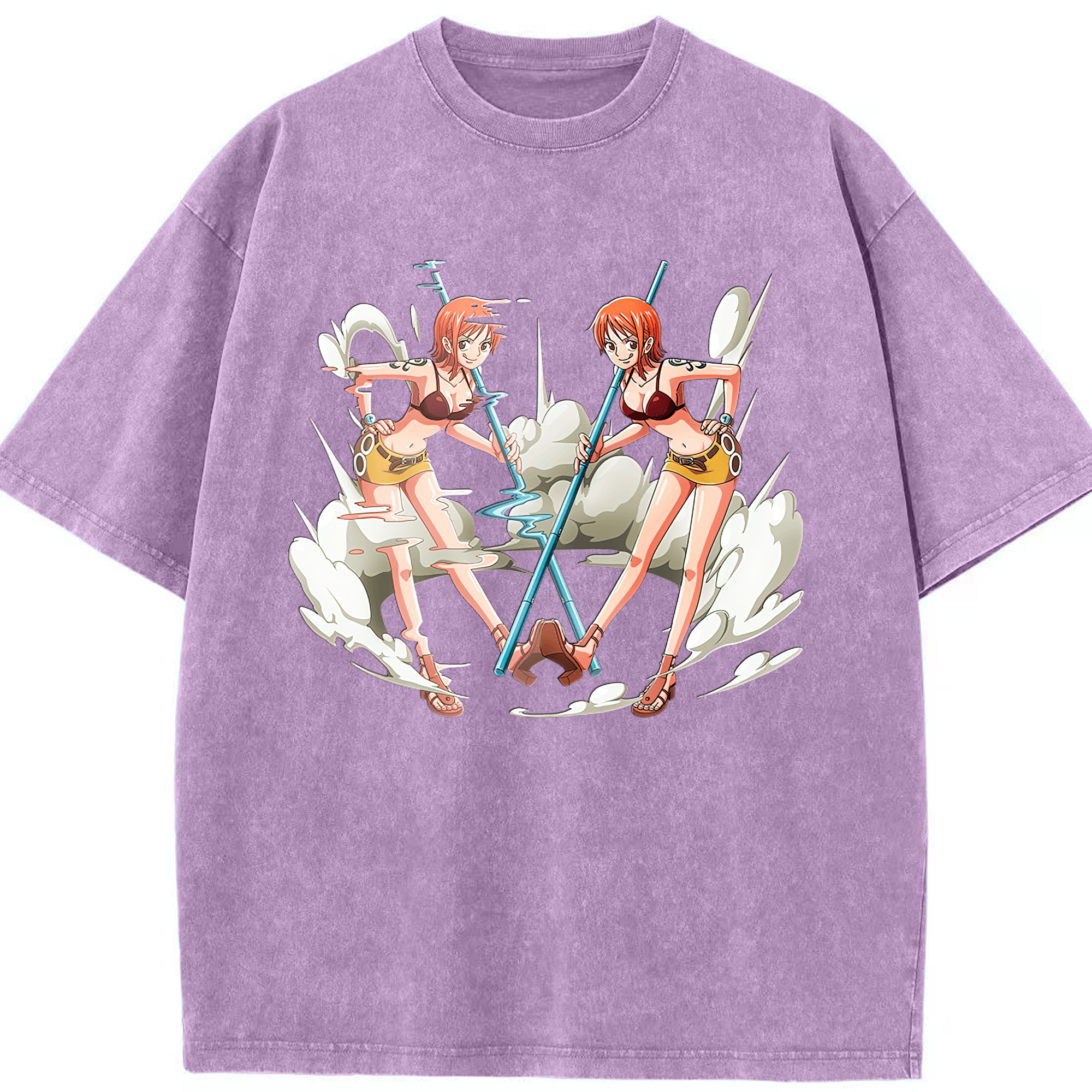 ワンピース ナミ ONE PIECE Nami 綿100% ヴィンテージ風 半袖Tシャツ（フロントプリント）