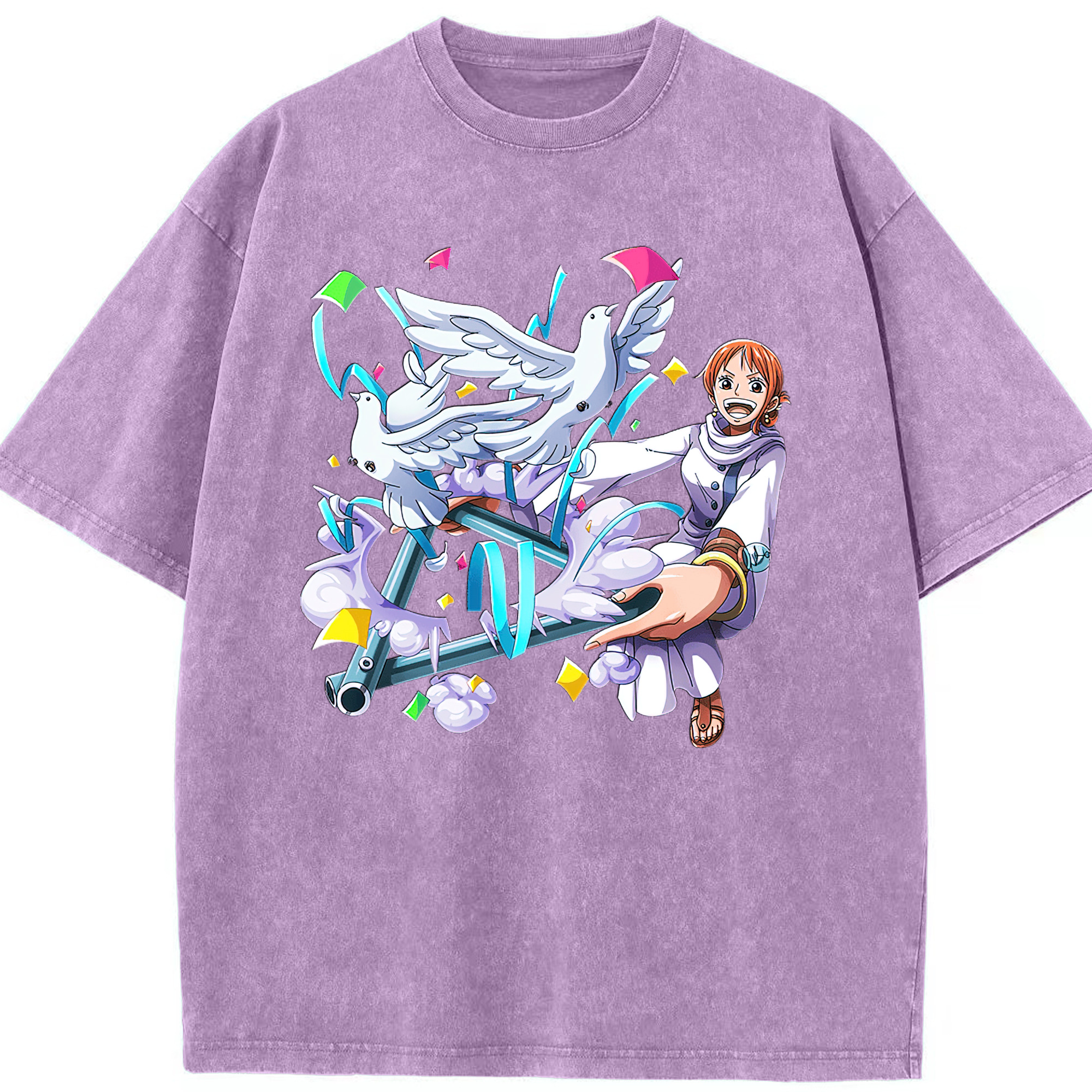 ワンピース ナミ ONE PIECE Nami 綿100% ヴィンテージ風 半袖Tシャツ（フロントプリント）